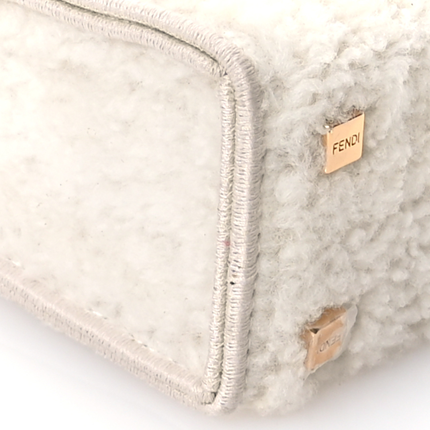 FENDI Shearling Vitello King Plexiglass Logo Mini Fendi