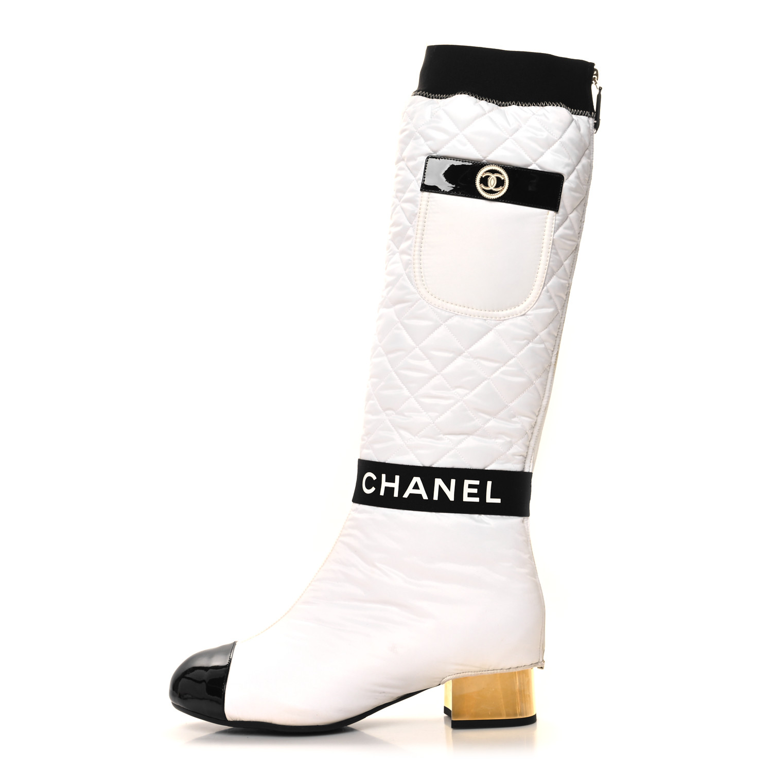 CHANEL Mixed Fibers Lambskin Patent Calfskin Convertible