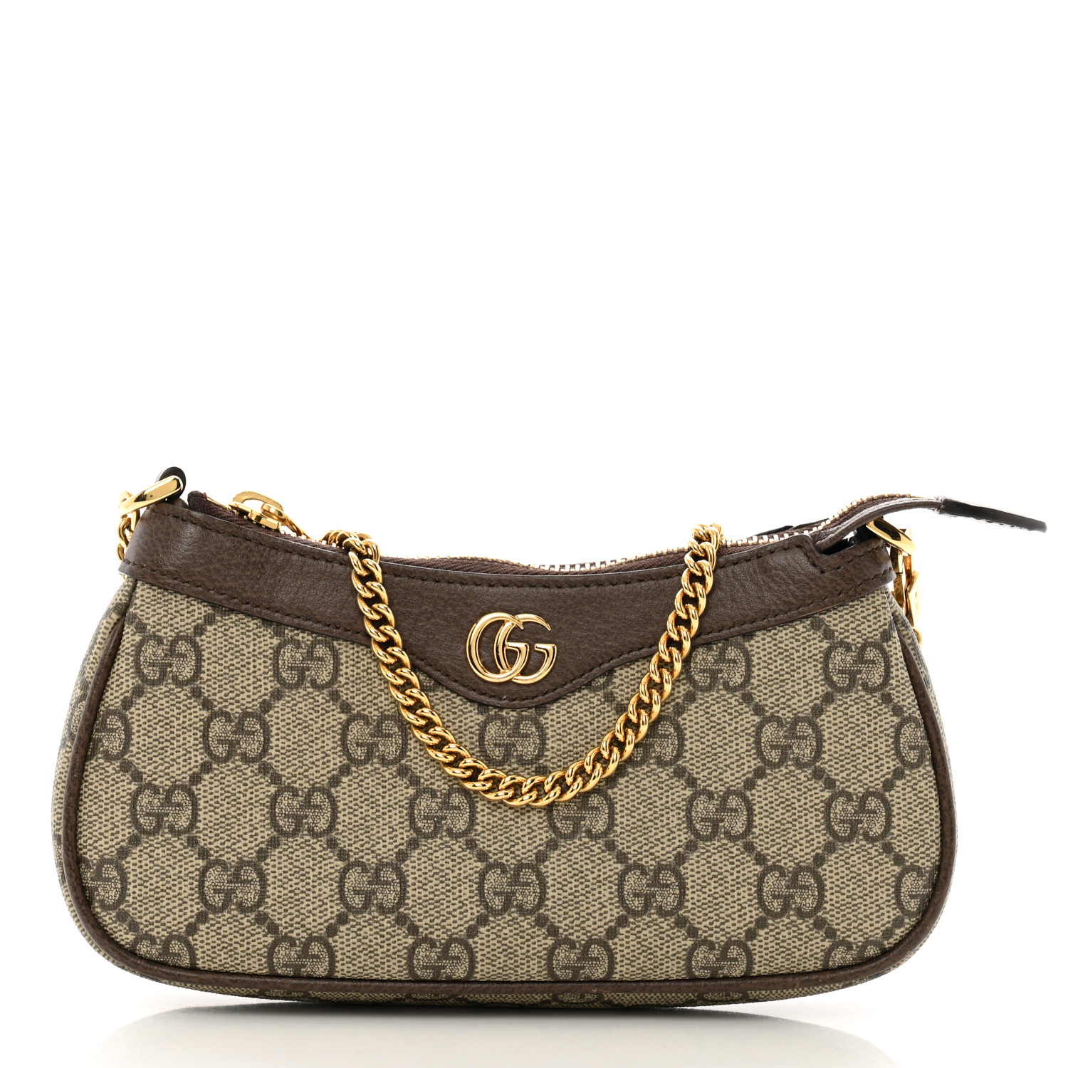折りたたみ財布 GUCCI SMALL OPHIDIA WALLET IN BEIGE/EBONY GG FABRIC Ophidia coin zip wallet in beige and brown GG Supreme