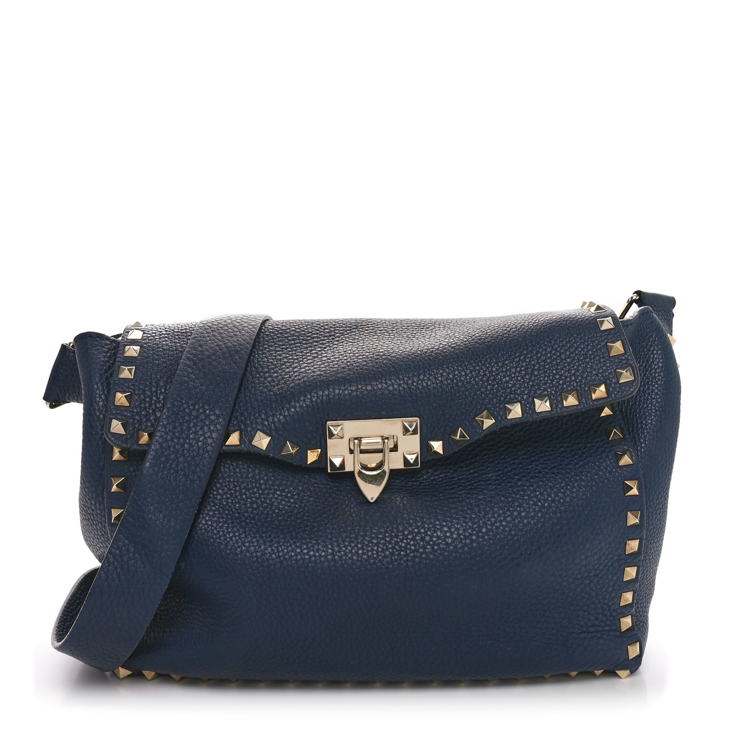 【関税&送料込】Valentino Garavani Rockstud Small Messenger WOMAN VALENTINO GARAVANI WHITE CALF LEATHER ROCKSTUD SMALL