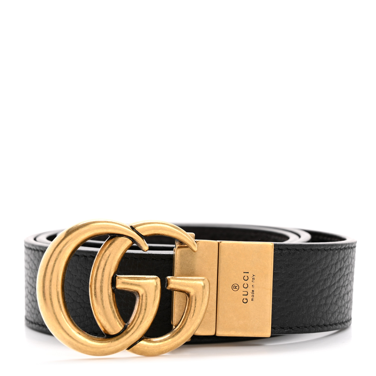 GUCCI ベルト 80/32 Gucci Marmont GG Brass Black Leather Belt 80-32 | eBay