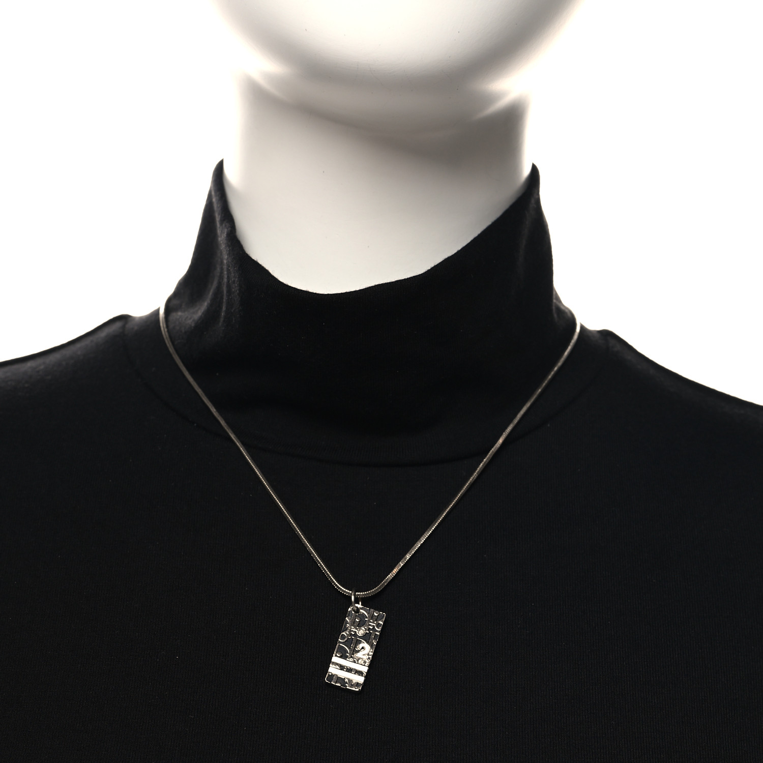 Authentic Vintage Dior Oblique Silver Trotter Necklace