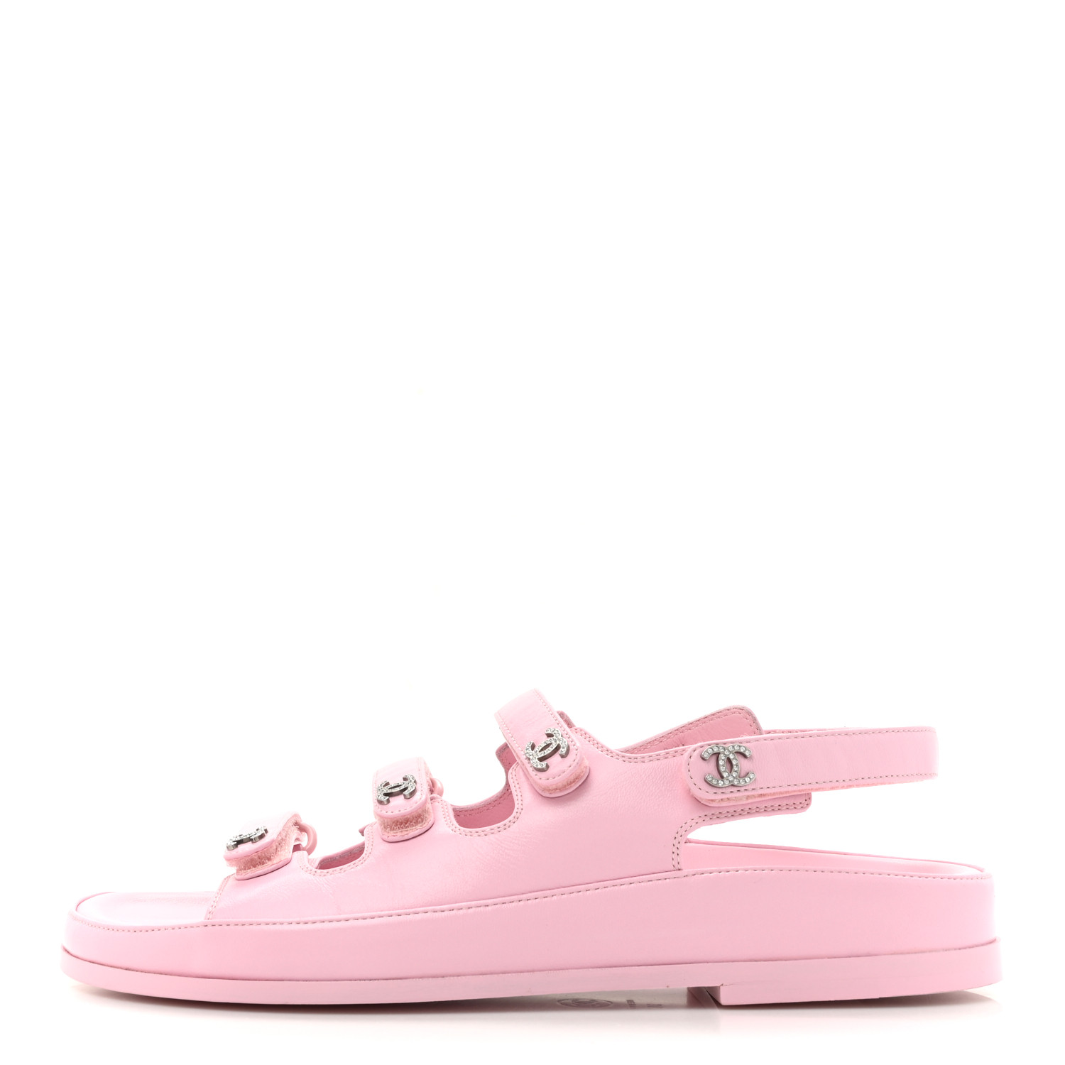 【CHANEL】Chevre velours & strass Rose clair サンダル CHANEL】Chevre velours & strass Rose clair サンダル