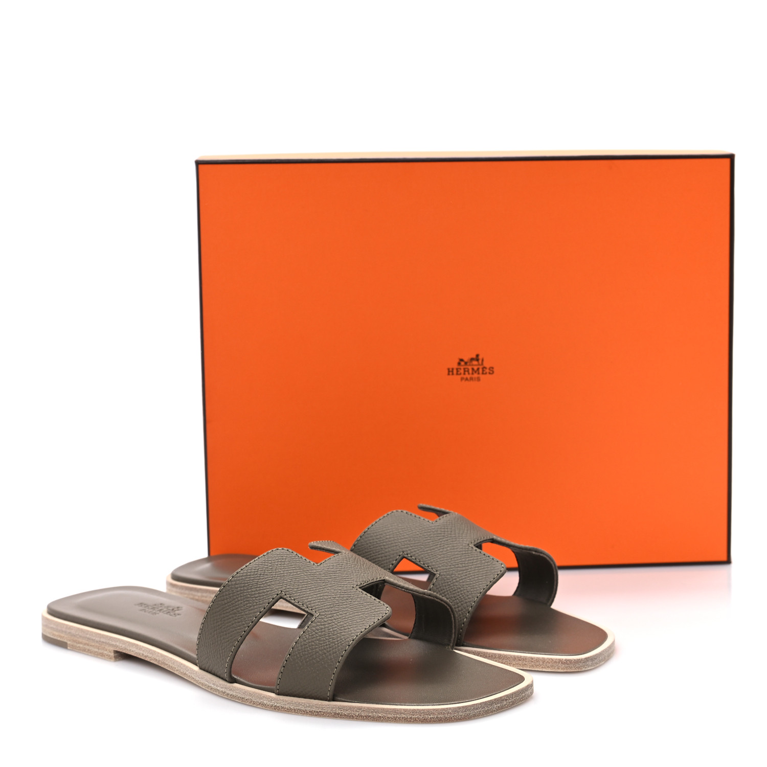 エルメス Oran sandal / Etoupe Hermes Sandal Flat Oran Etoupe Epsom 36.5 | Mightychic