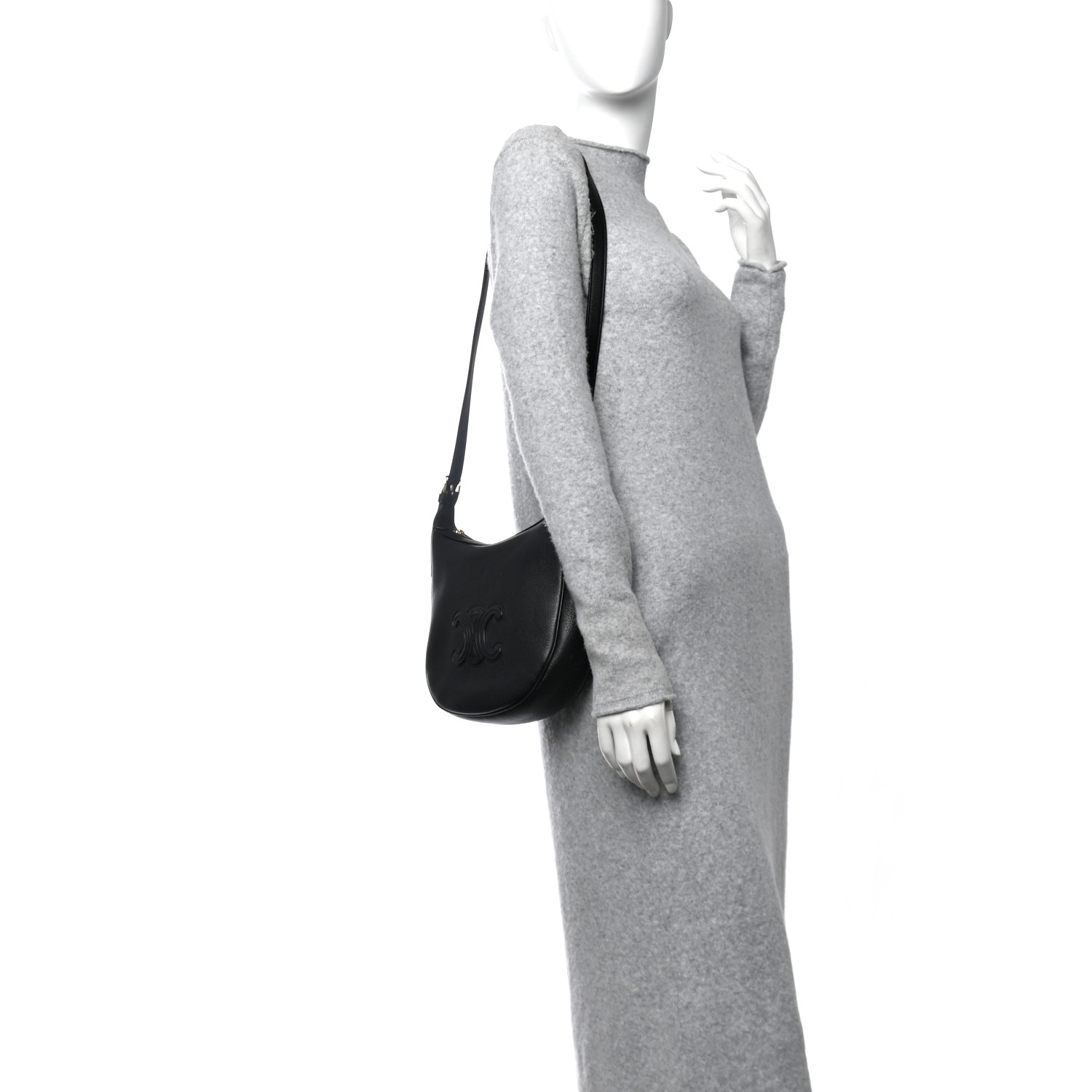 CELINE Supple Calfskin Cuir Triomphe Small Heloise Shoulder