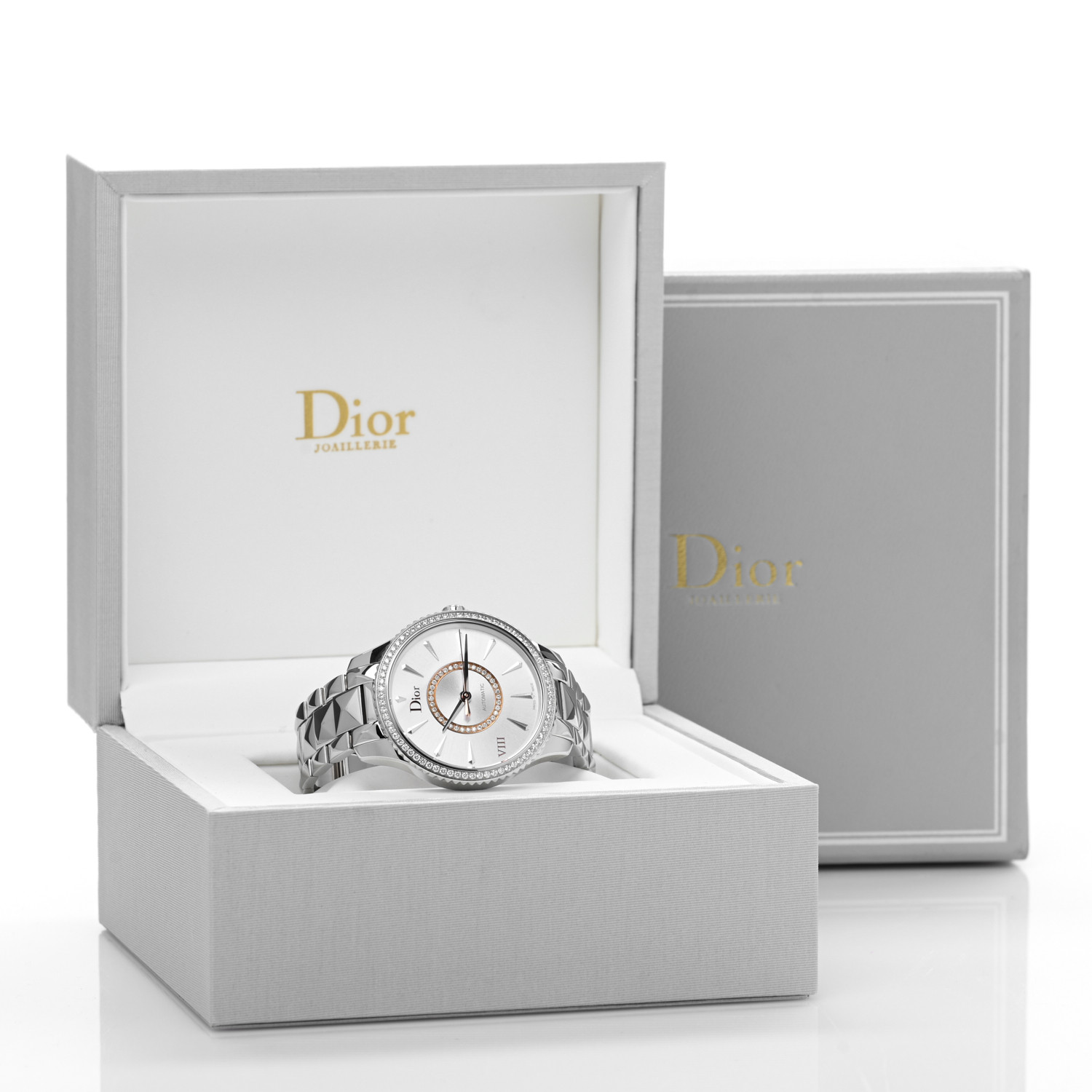 Dior VIII Montaigneダイヤ自動巻き腕時計 CHRISTIAN DIOR Stainless Steel Diamond Bezel 36mm Dior VIII