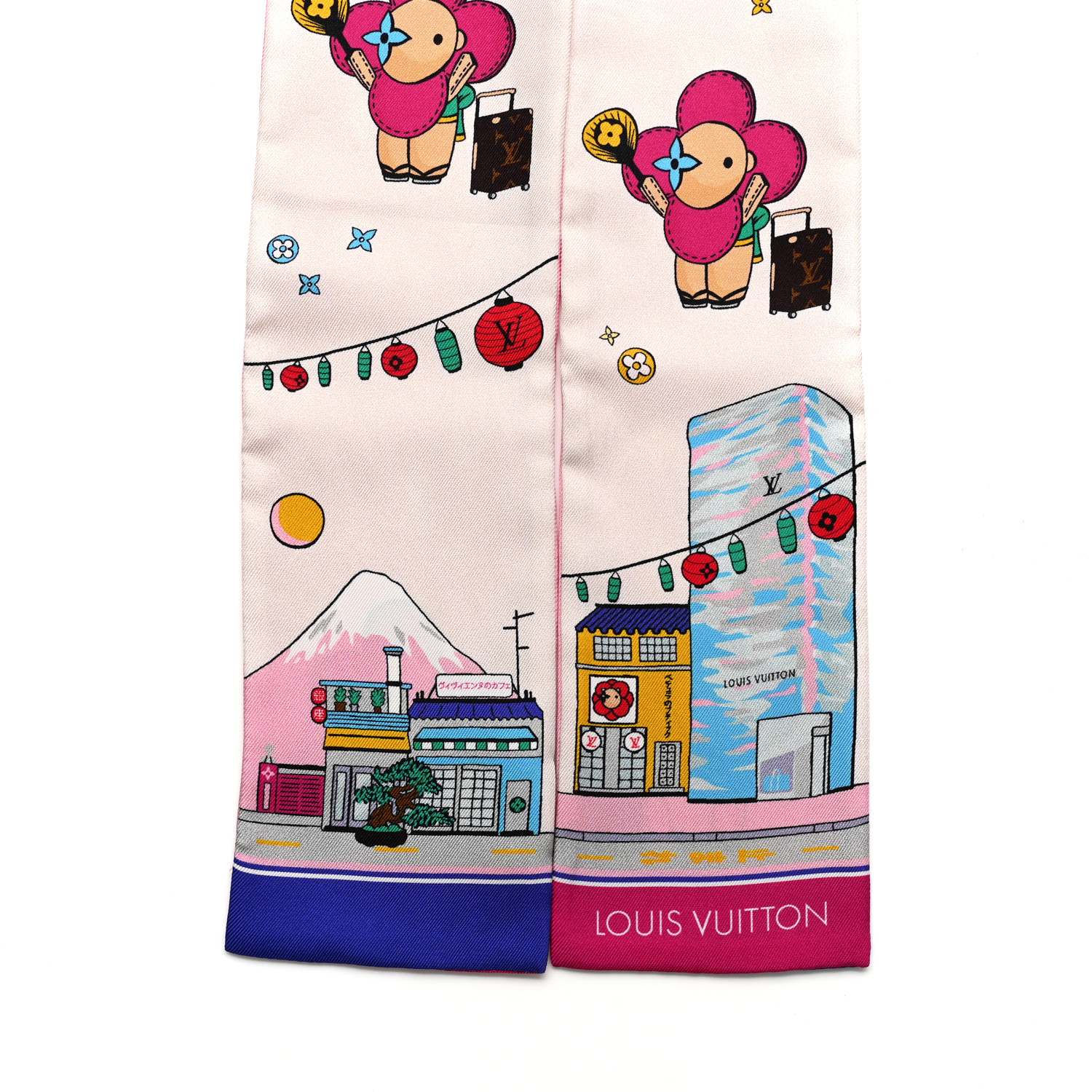 LOUIS VUITTON Silk Monogram Tokyo Vivienne Bandeau Pink