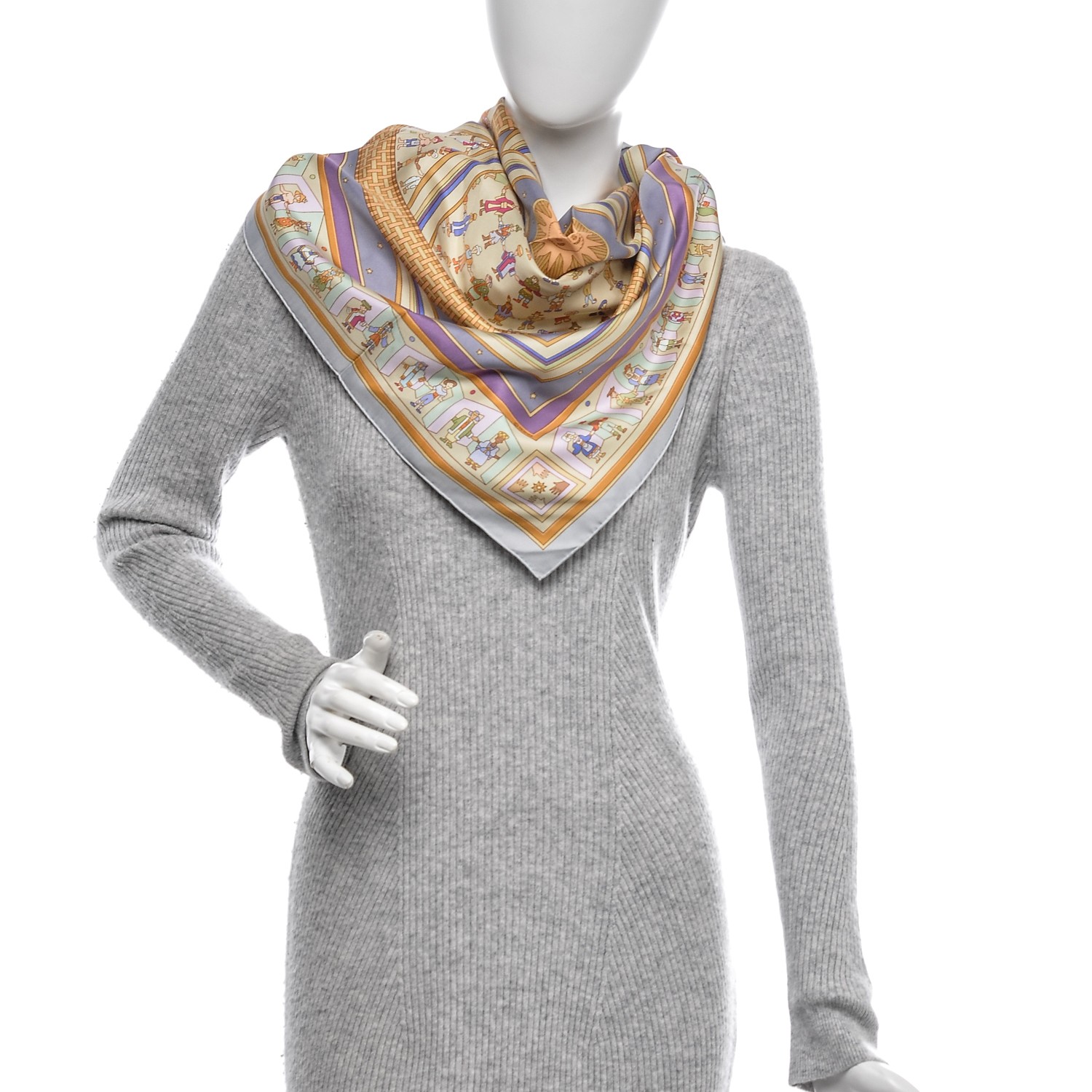 HERMES Silk Donner La Main Scarf 90 187060 | FASHIONPHILE