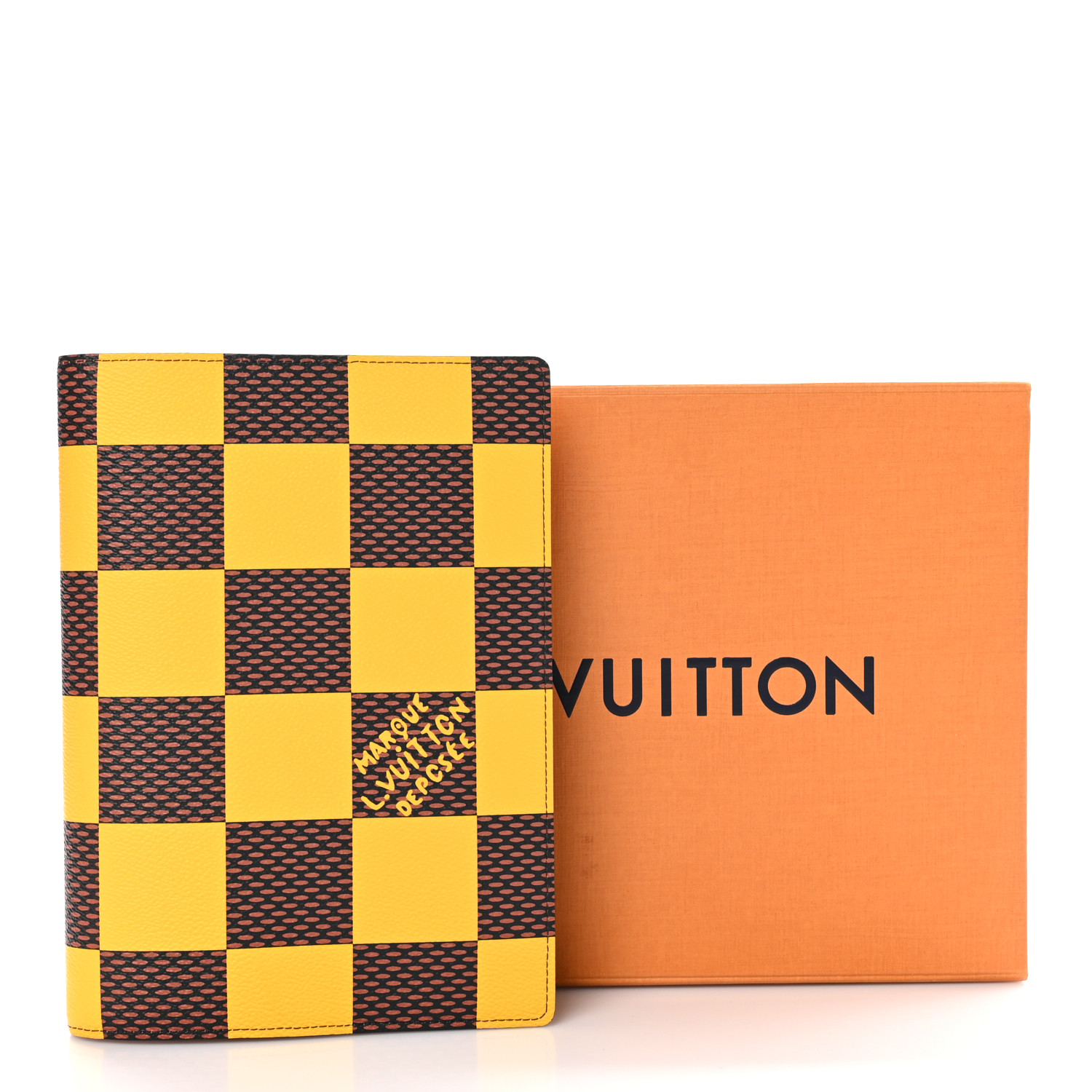 LOUIS VUITTON Damier Pop Auguste Notebook Cover Yellow