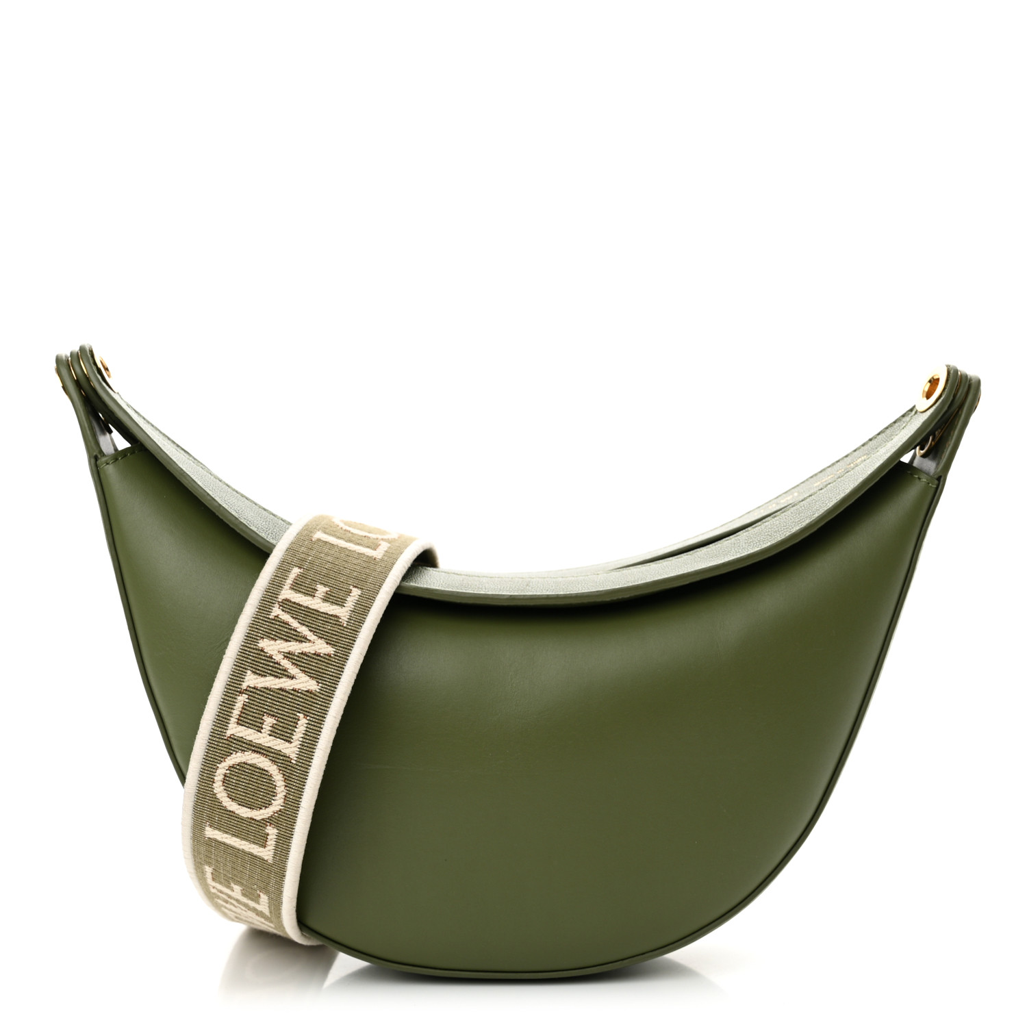 Satin Calf & Jacquard ☆LOEWE☆ LUNA ホーボーバッグ AVOCADO LOEWE Satin Calfskin Jacquard Small Luna Bag Avocado Green