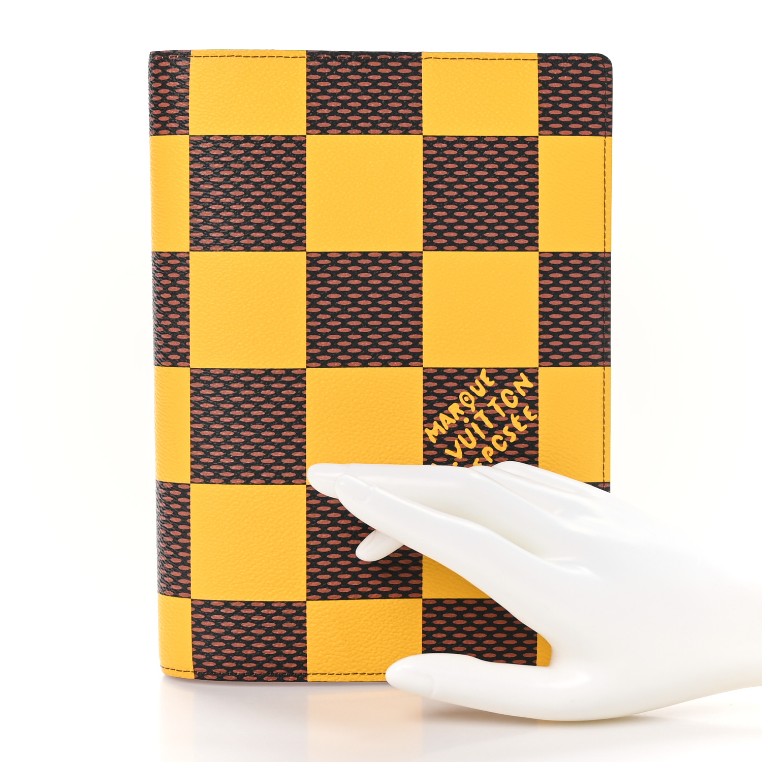 LOUIS VUITTON Damier Pop Auguste Notebook Cover Yellow