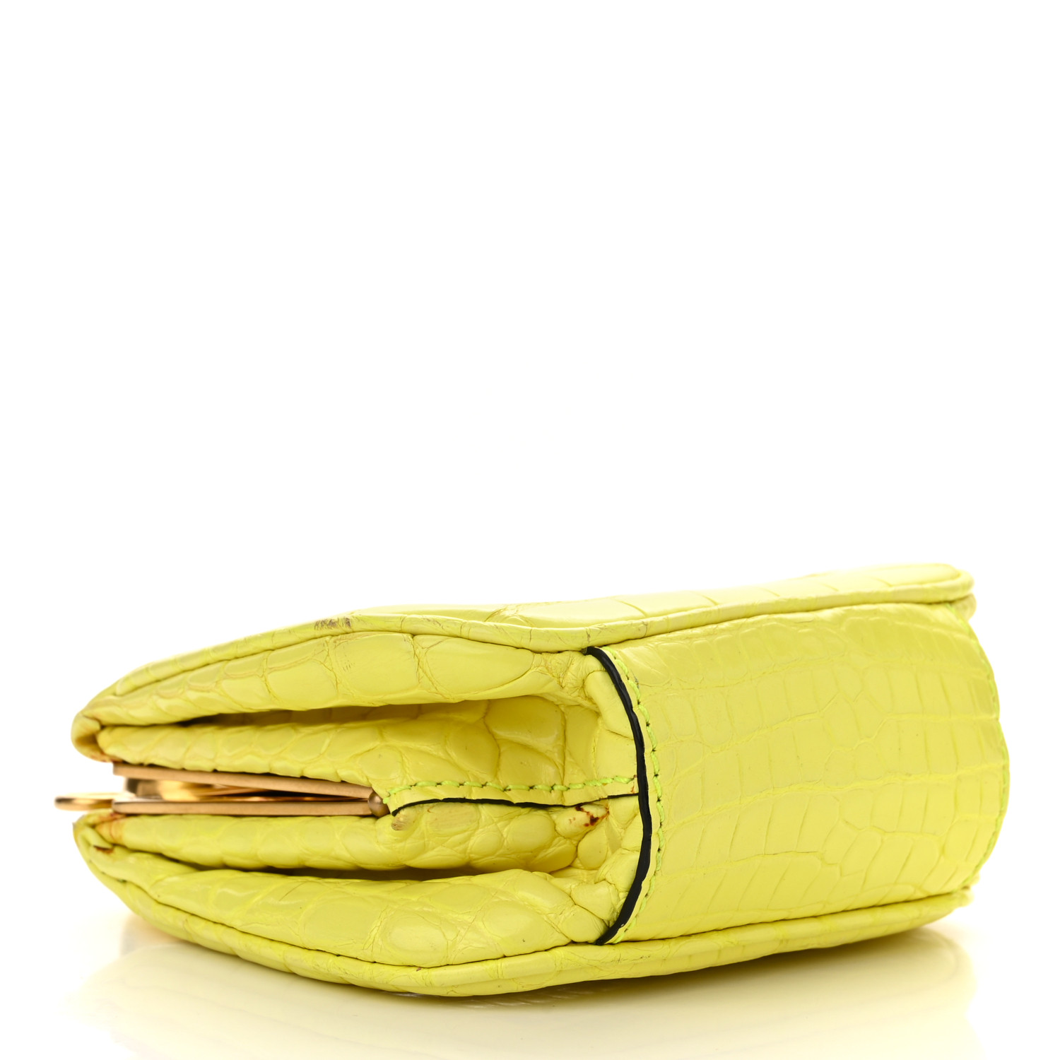 小物 BURBERRY BURBERRY Alligator Mini Frame Bag Neon Yellow 1257362