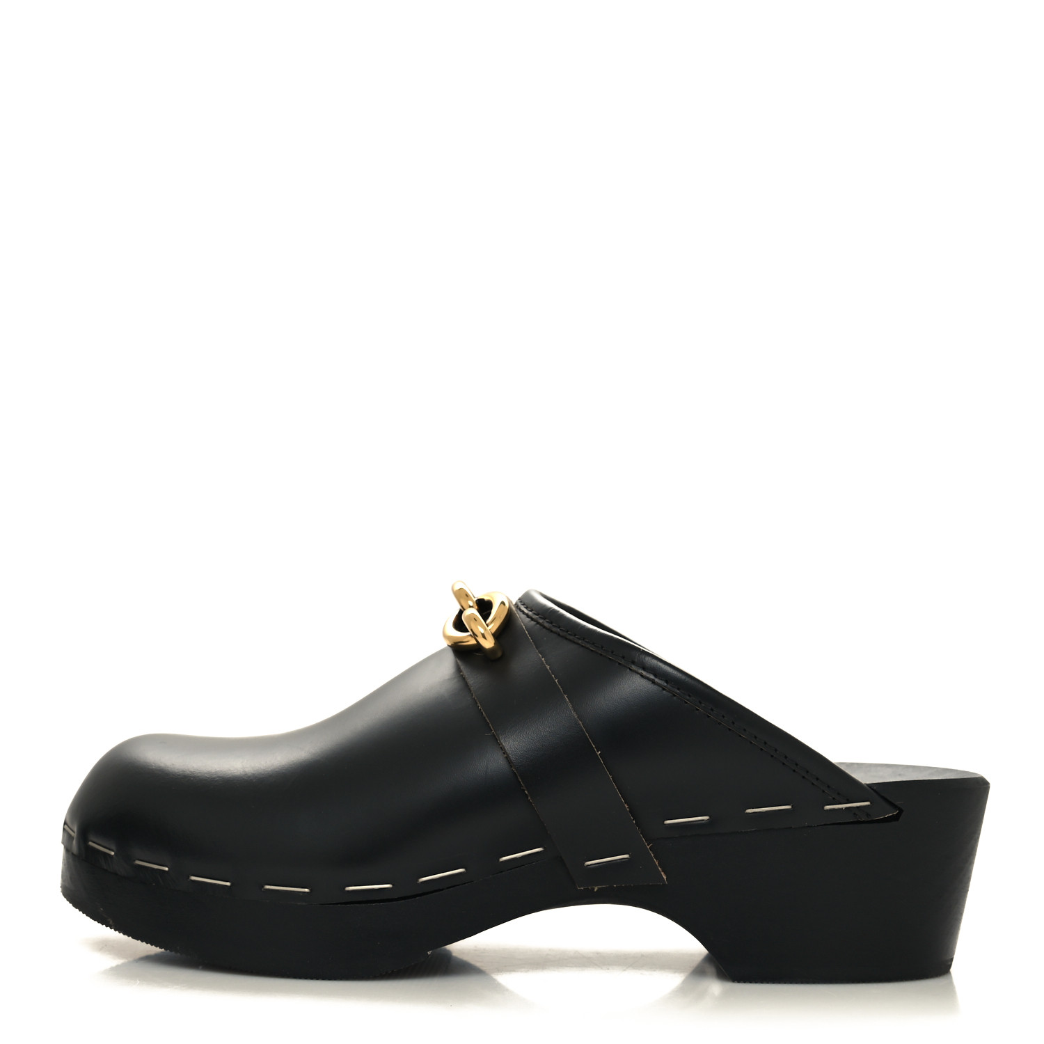 SAINT LAURENT Smooth Calfskin Le Maillon Clogs 39 Black