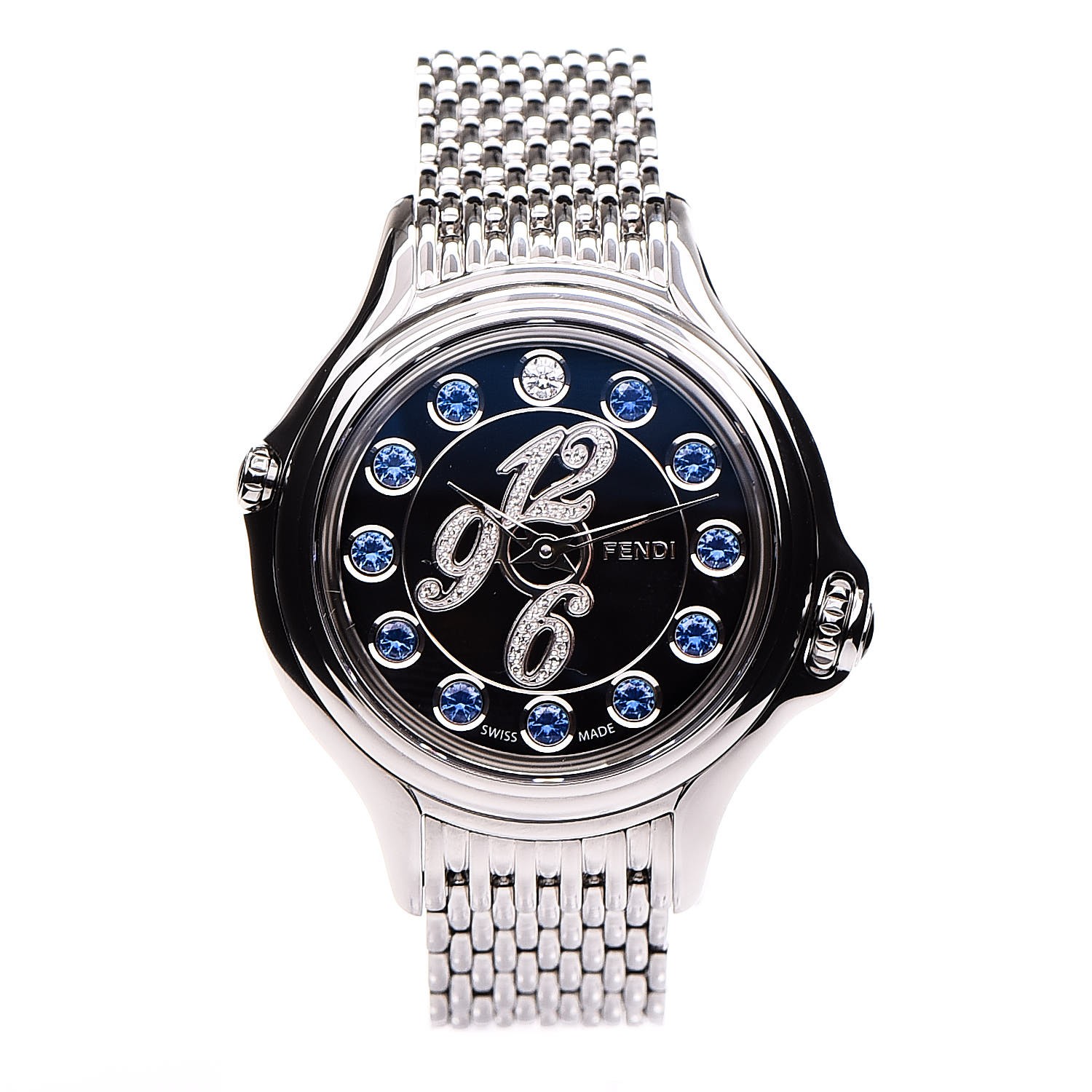アクセサリー FENDI FENDI Stainless Steel Diamond Topaz 38mm Crazy Carats