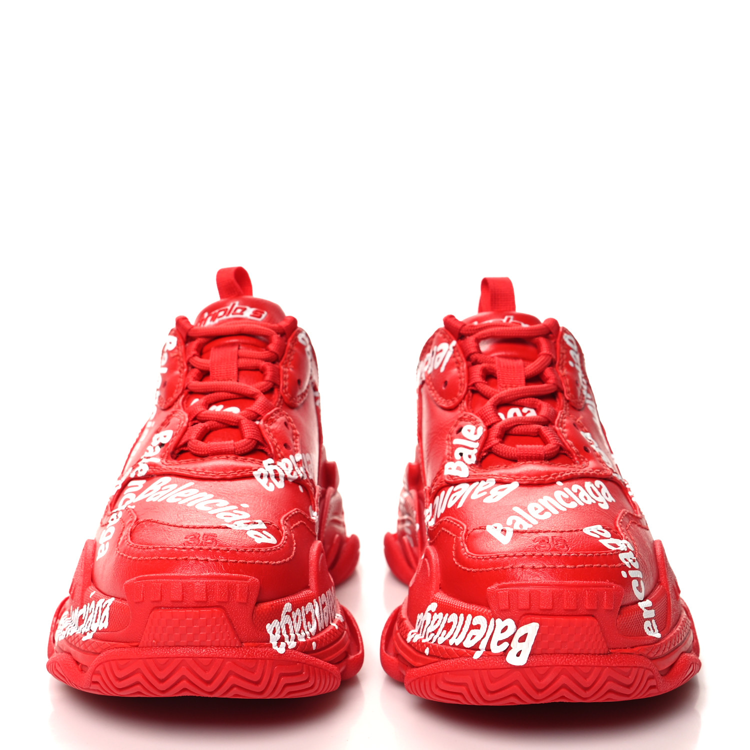 BALENCIAGA Recycled Calfskin Allover Logo Womens Triple S