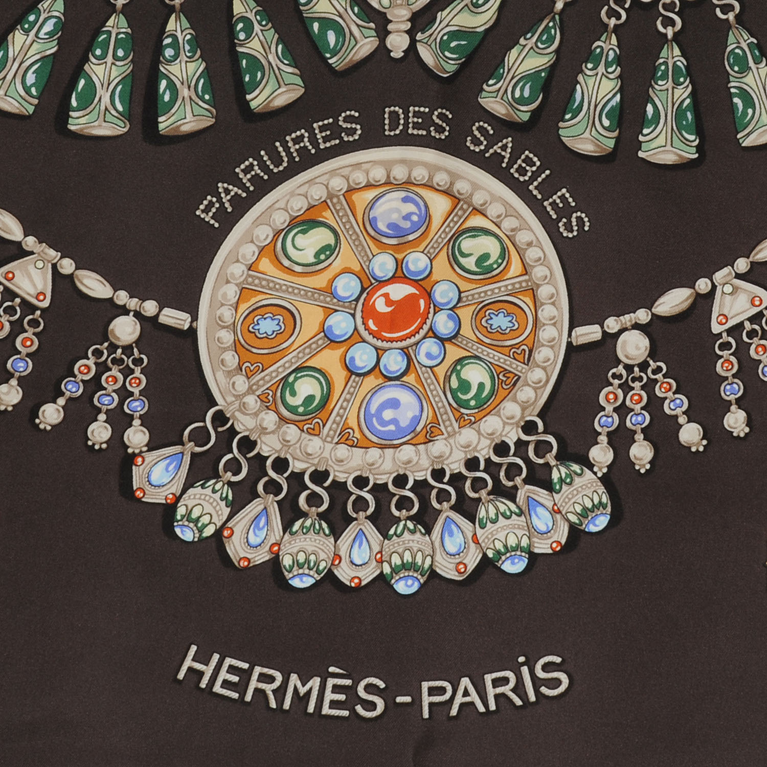 HERMES Silk Parures Des Sables Scarf 90 56441 | FASHIONPHILE