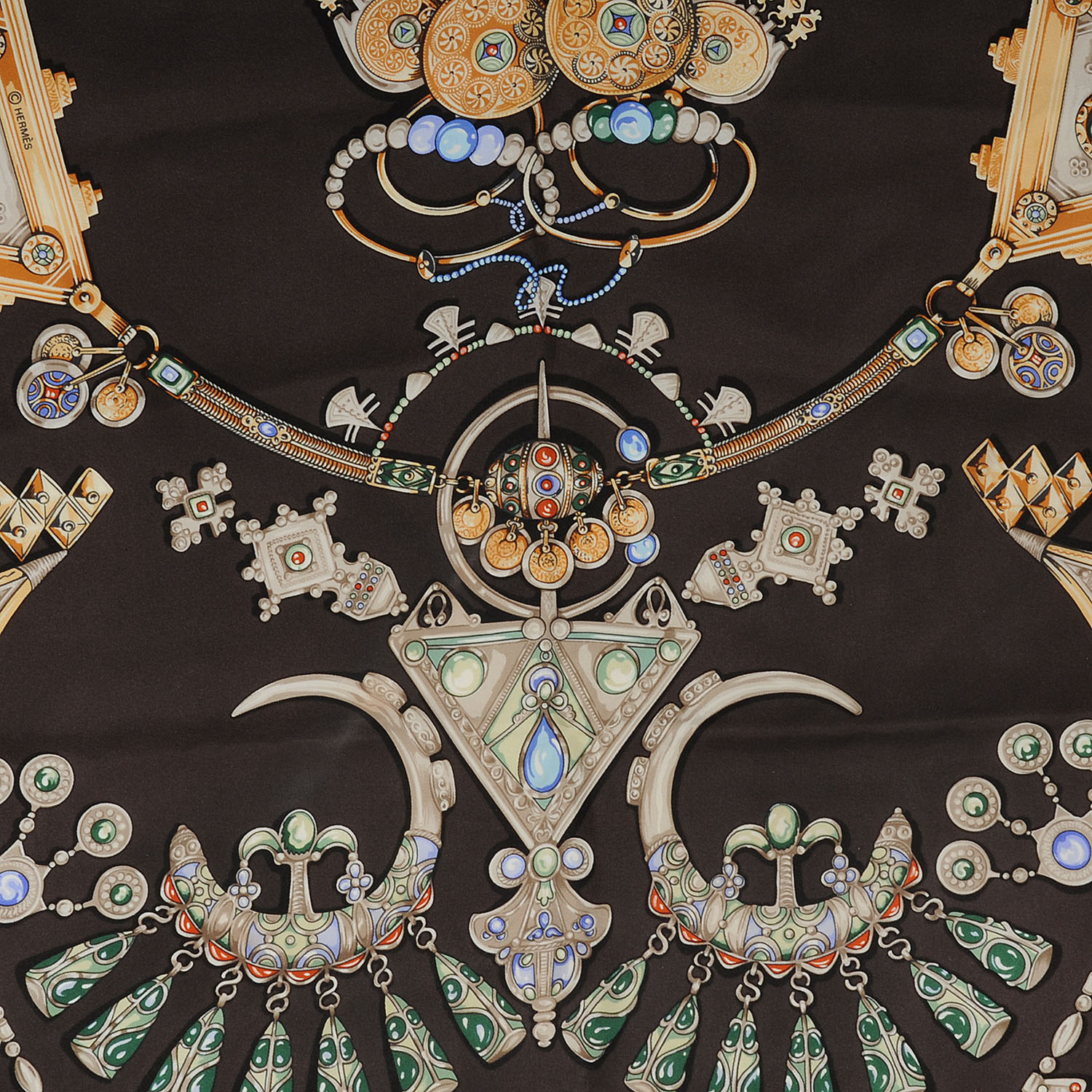 HERMES Silk Parures Des Sables Scarf 90 56441 | FASHIONPHILE