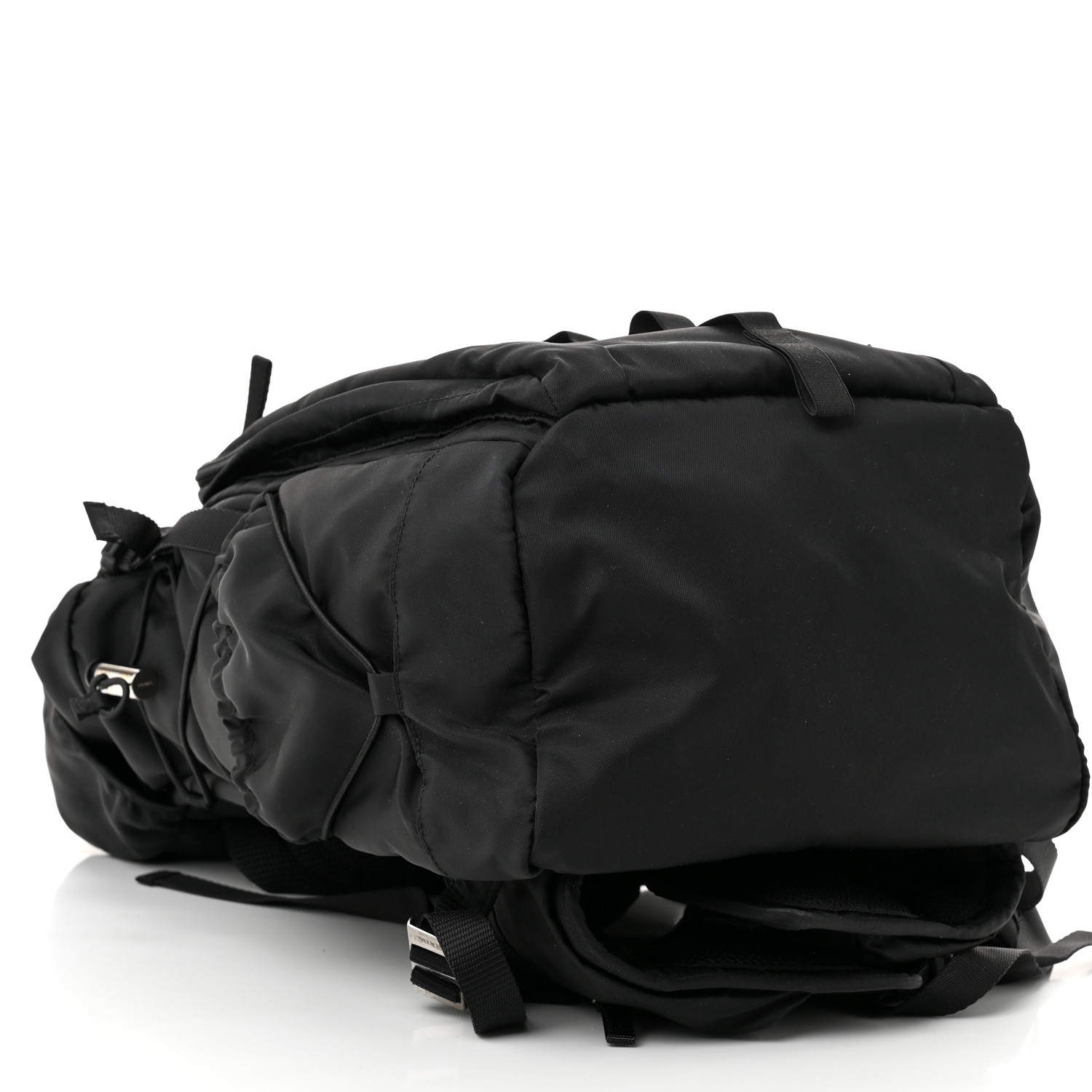 PRADA Tessuto Nylon Montagna Double Buckle Backpack Black
