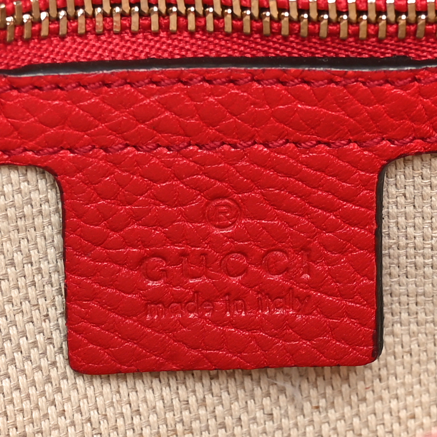 GUCCI Pebbled Calfskin Medium Soho Flap Crossbody Vibrant
