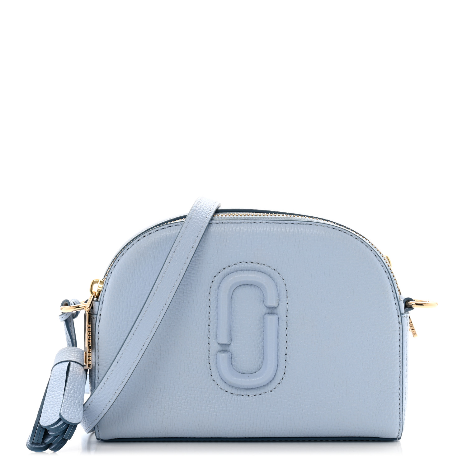 MARC JACOBS Calfskin Shutter Camera Crossbody Bag Light Blue
