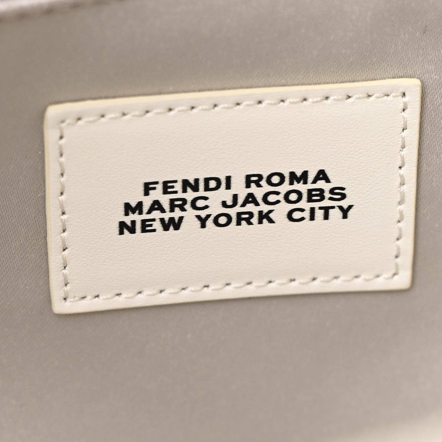 FENDI X MARC JACOBS Canvas Logo Maxi Baguette White Black