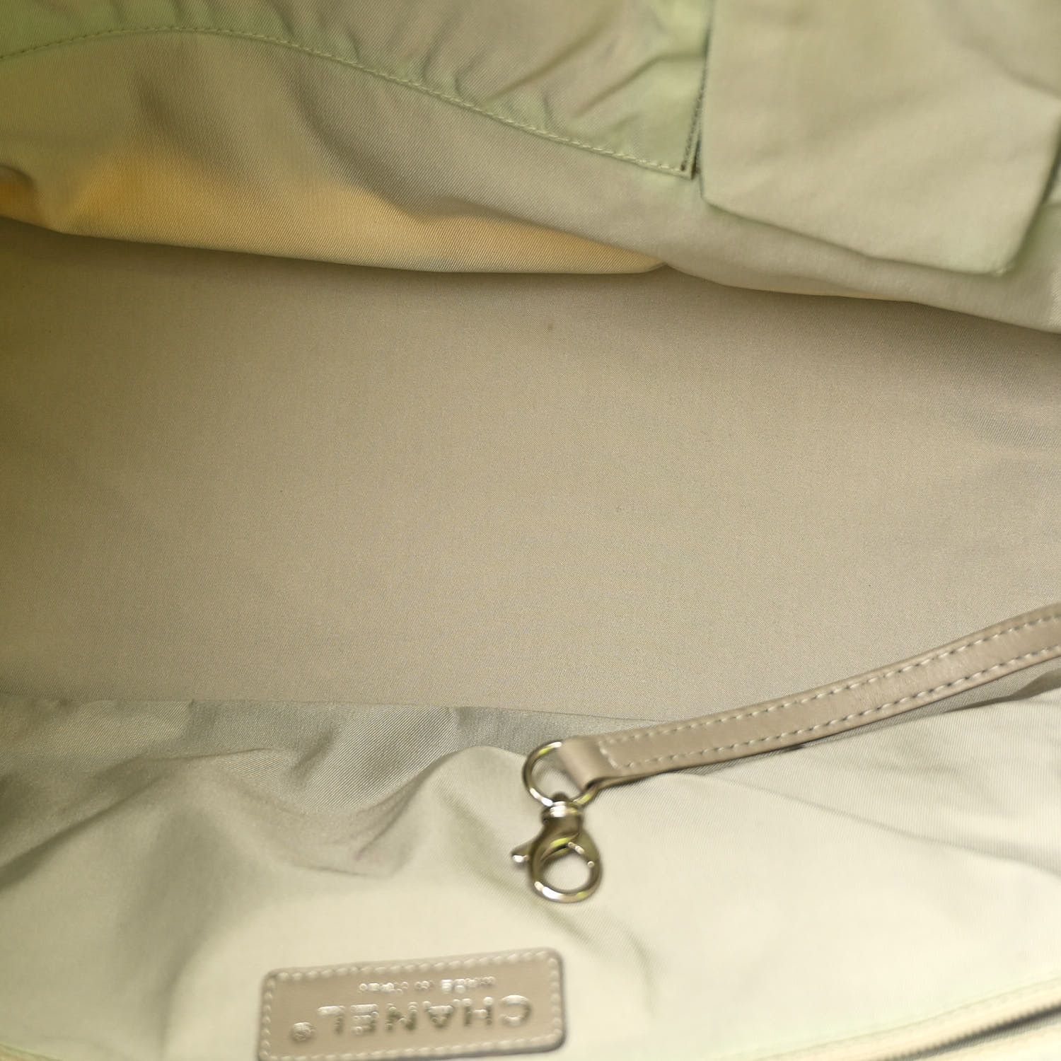 CHANEL Coated Canvas Quilted Large Paris Biarritz Tote Neon