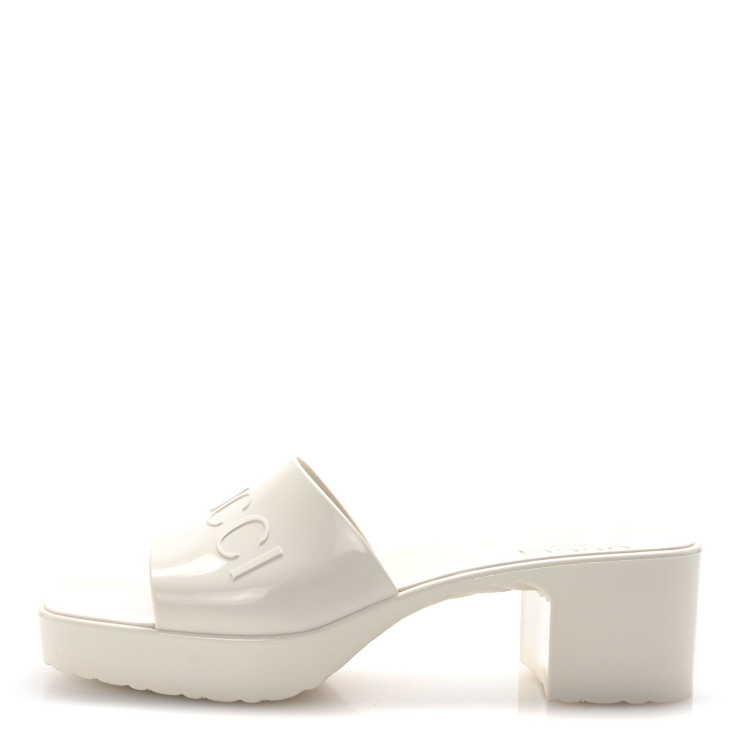 GUCCI Rubber Gucci Logo Womens Platform 20/60mm Slide