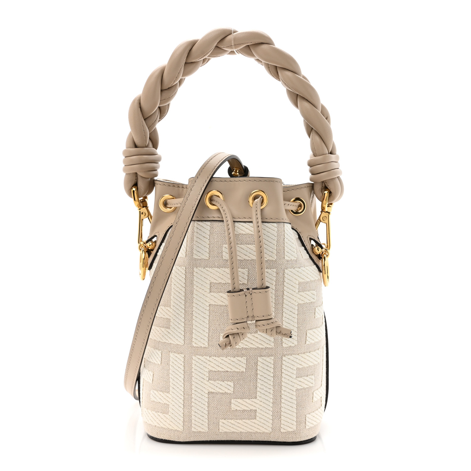 【FENDI】MON TRESOR FF BUCKET BAG Fendi Mon Tresor Leather Mini Bucket Bag with FF Motif
