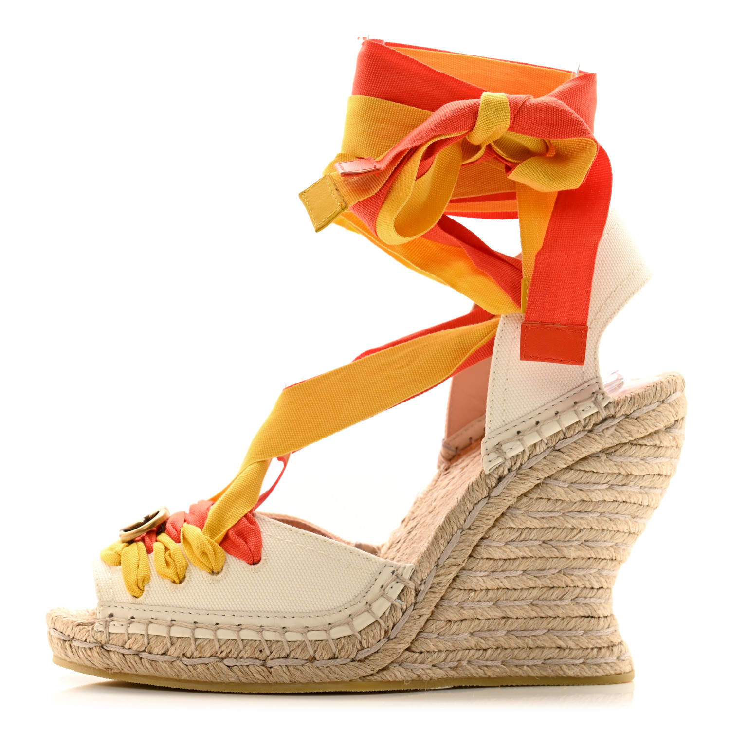 GUCCI Canvas Ankle Wrap Interlocking G Platform 35/120mm