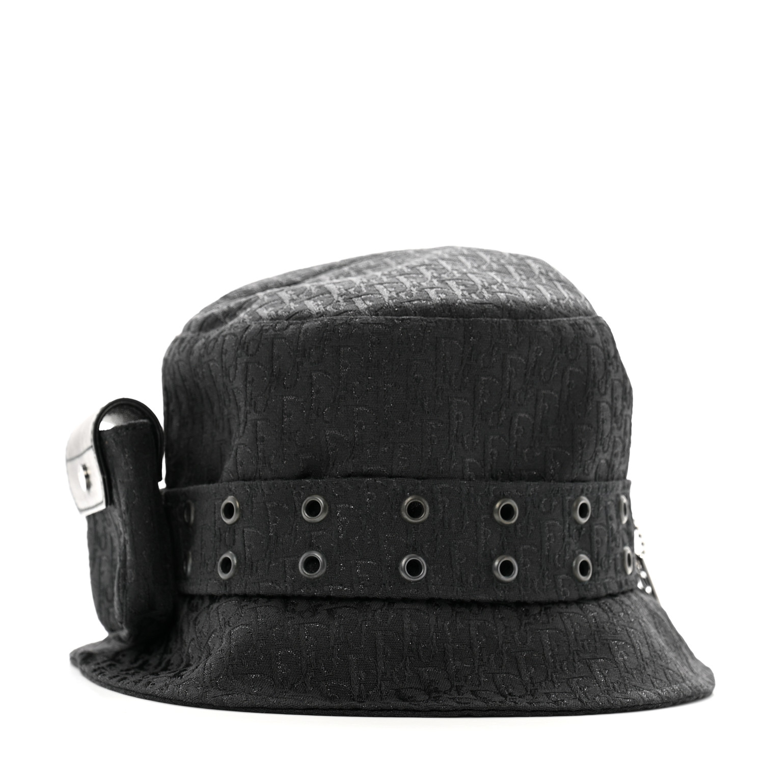 Christian Dior ブラック バケットハット サイズ58 CHRISTIAN DIOR Polyester Cotton Monogram Trotter Bucket Hat