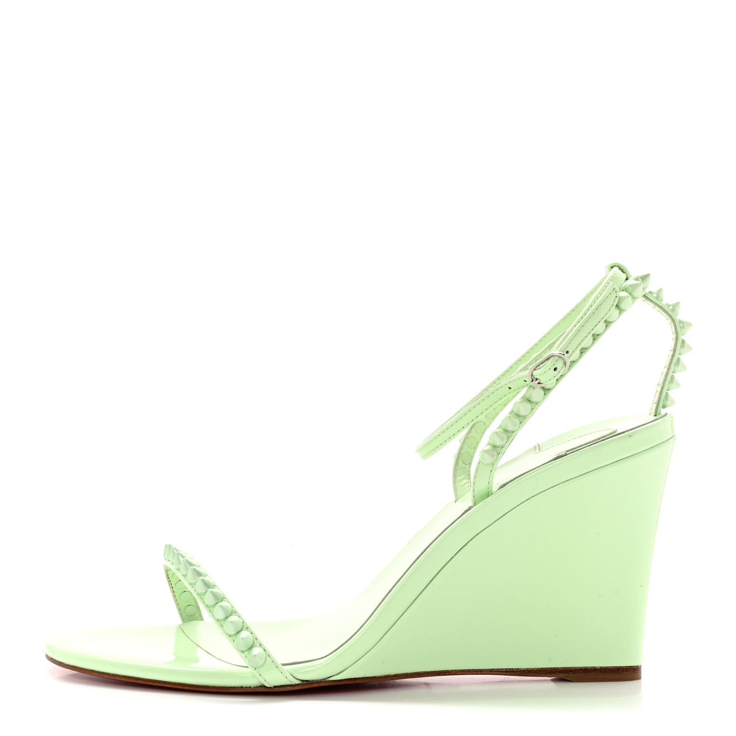 クリスチャンルブタン スパイク スエード パンプス グリーン系 CHRISTIAN LOUBOUTIN Patent Calfskin So Me Spike 85 Wedge