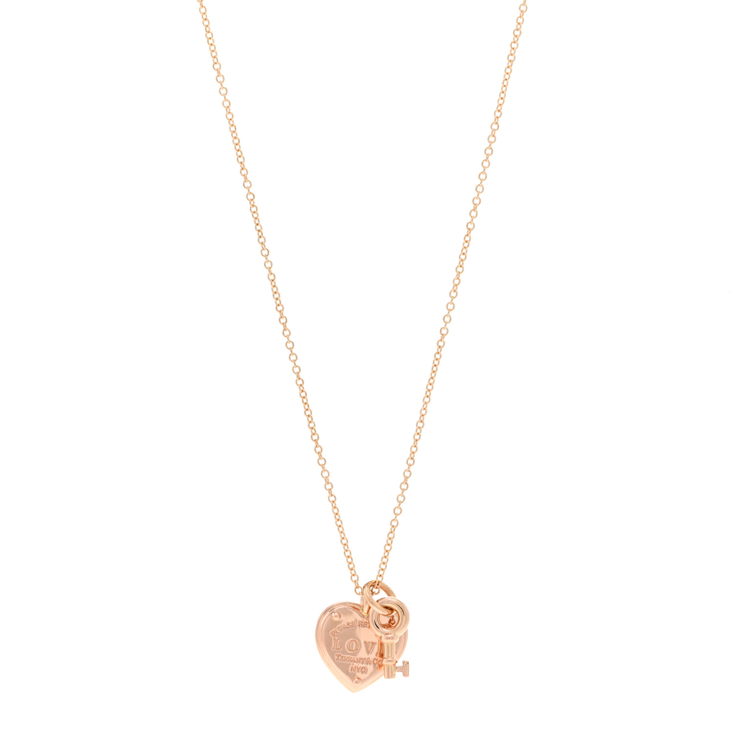 TIFFANY 18K Rose Gold Return To Tiffany Love Heart Tag Key