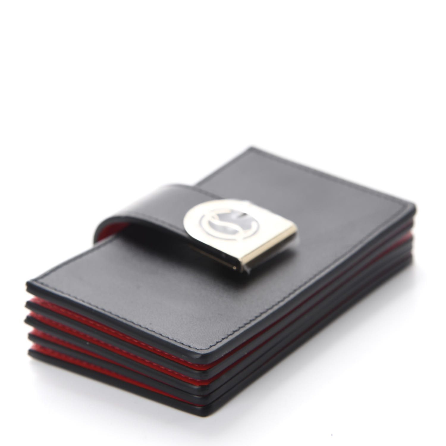 【CHRISTIAN LOUBOUTIN】ELISA CARD HOLDER Christian Louboutin Elisa Leather Chain Card Holder - Black