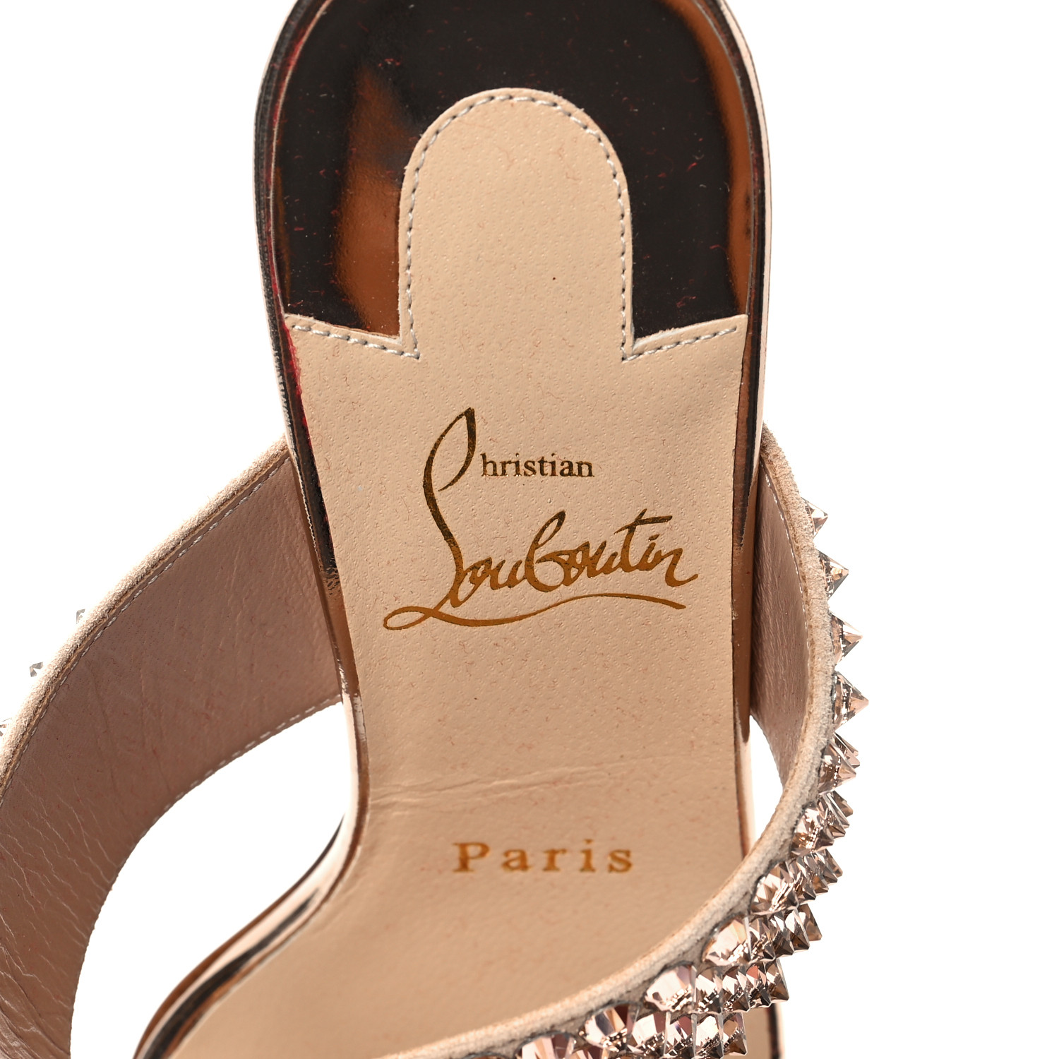 CHRISTIAN LOUBOUTIN Suede Specchio Spikes Krystal Fever