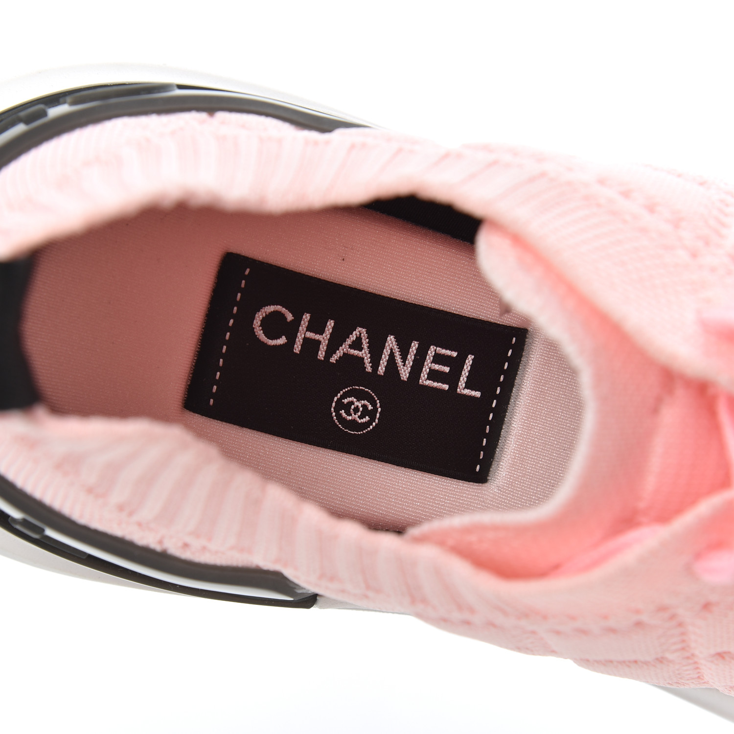 CHANEL Mixed Fibers Quilted Womens CC Sneakers 39.5 Light