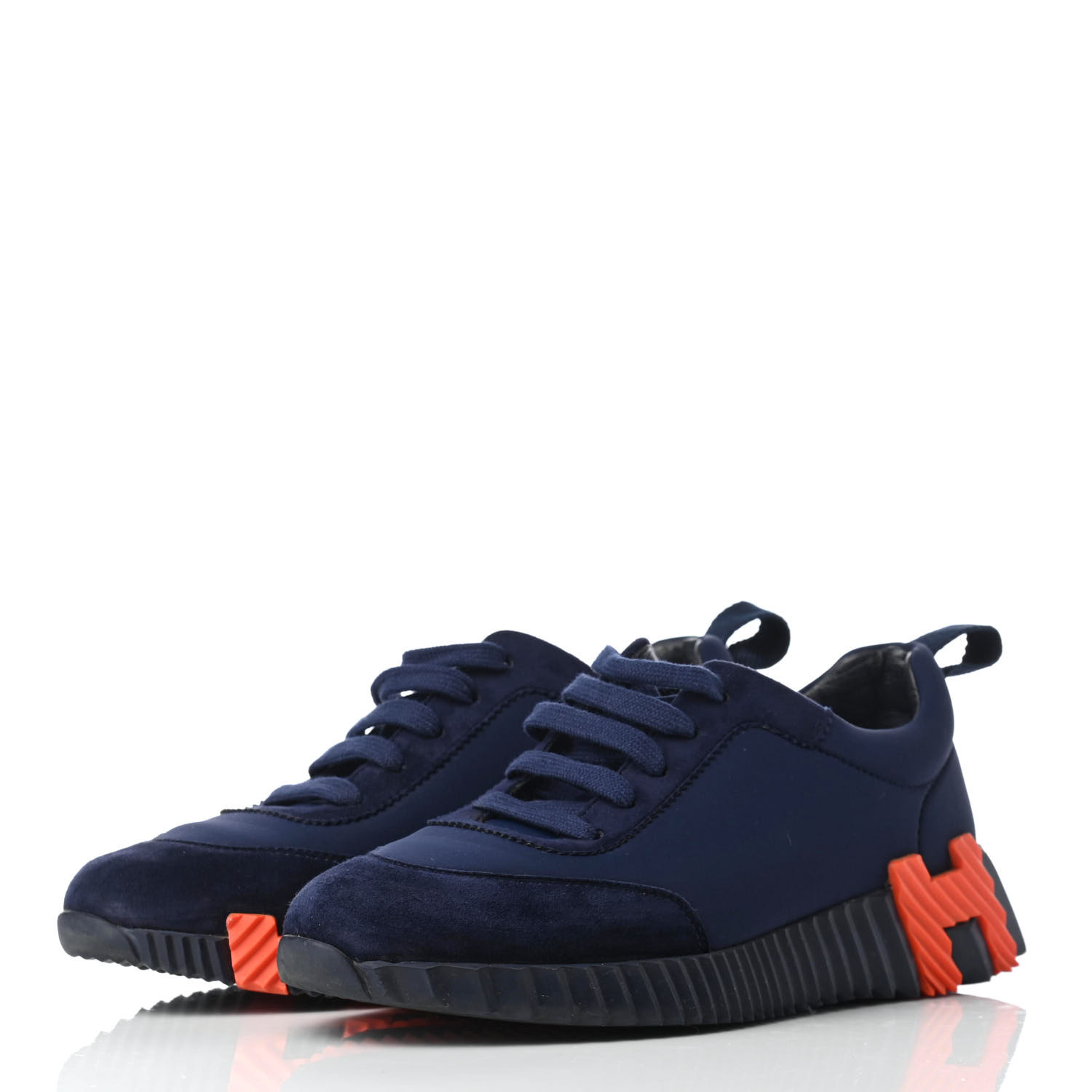 HERMES Technical Jersey Suede Goatskin Bouncing Sneakers 36