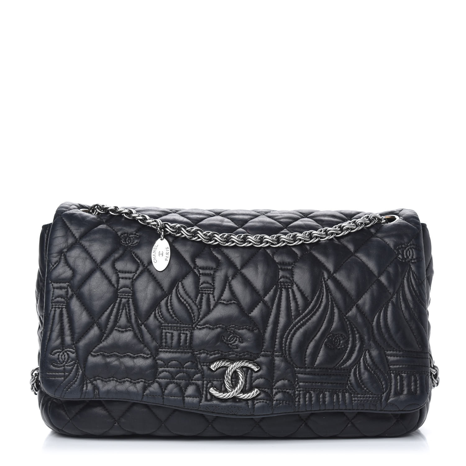 【CHANEL】Chanel Paris-Moscow Calfskin small Tote★ブラック CHANEL】Chanel Paris-Moscow Calfskin small Tote☆ブラック