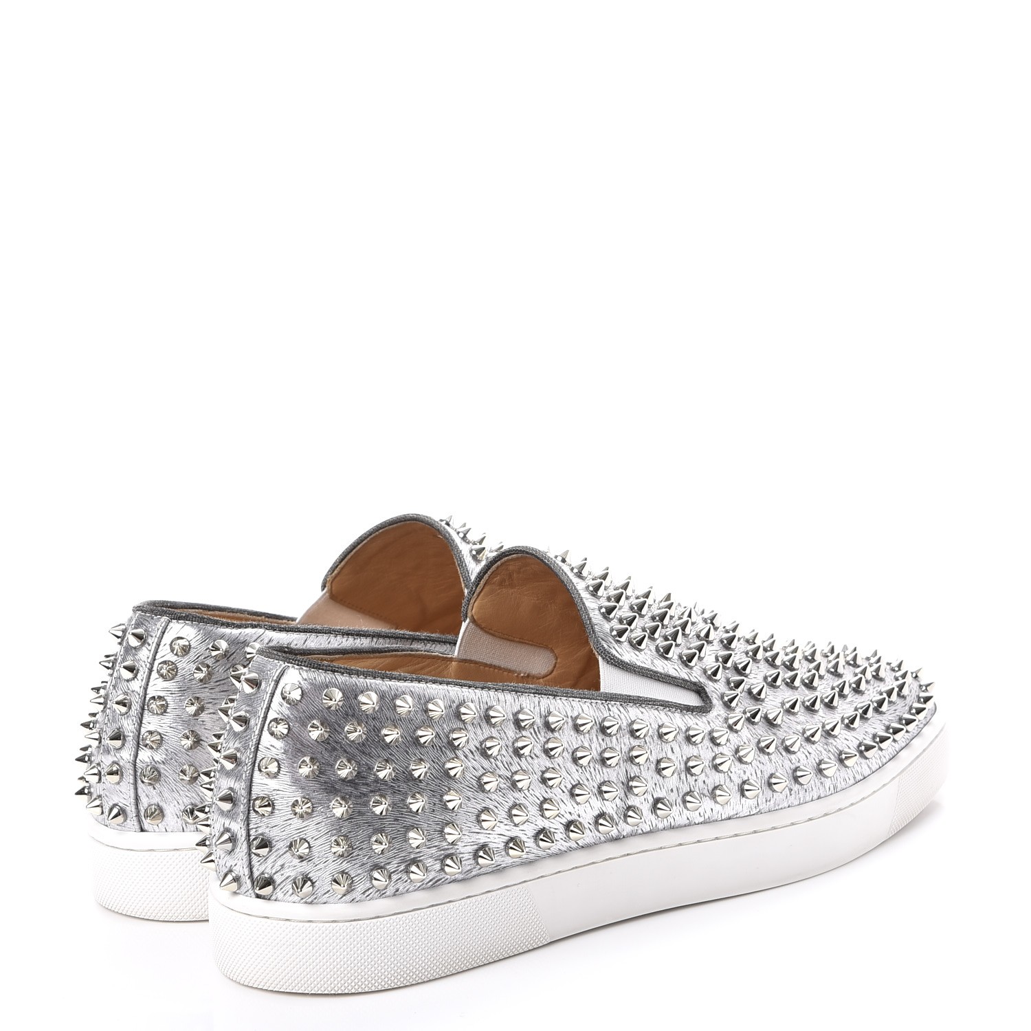 CHRISTIAN LOUBOUTIN Mens Metallic Calfskin Spikes Roller