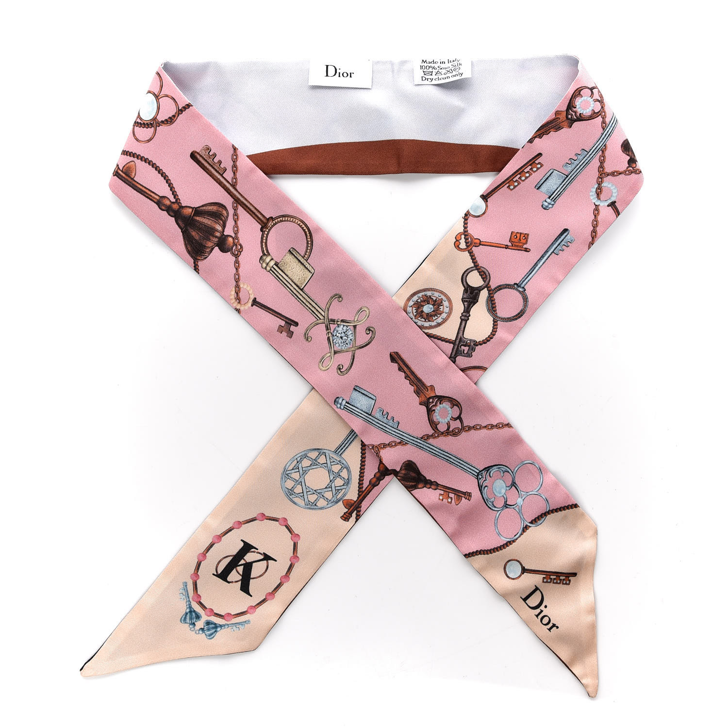 Christian Dior スカーフ archive Diortwin Mizza 90 Square Scarf Beige and Black Silk Twill | DIOR