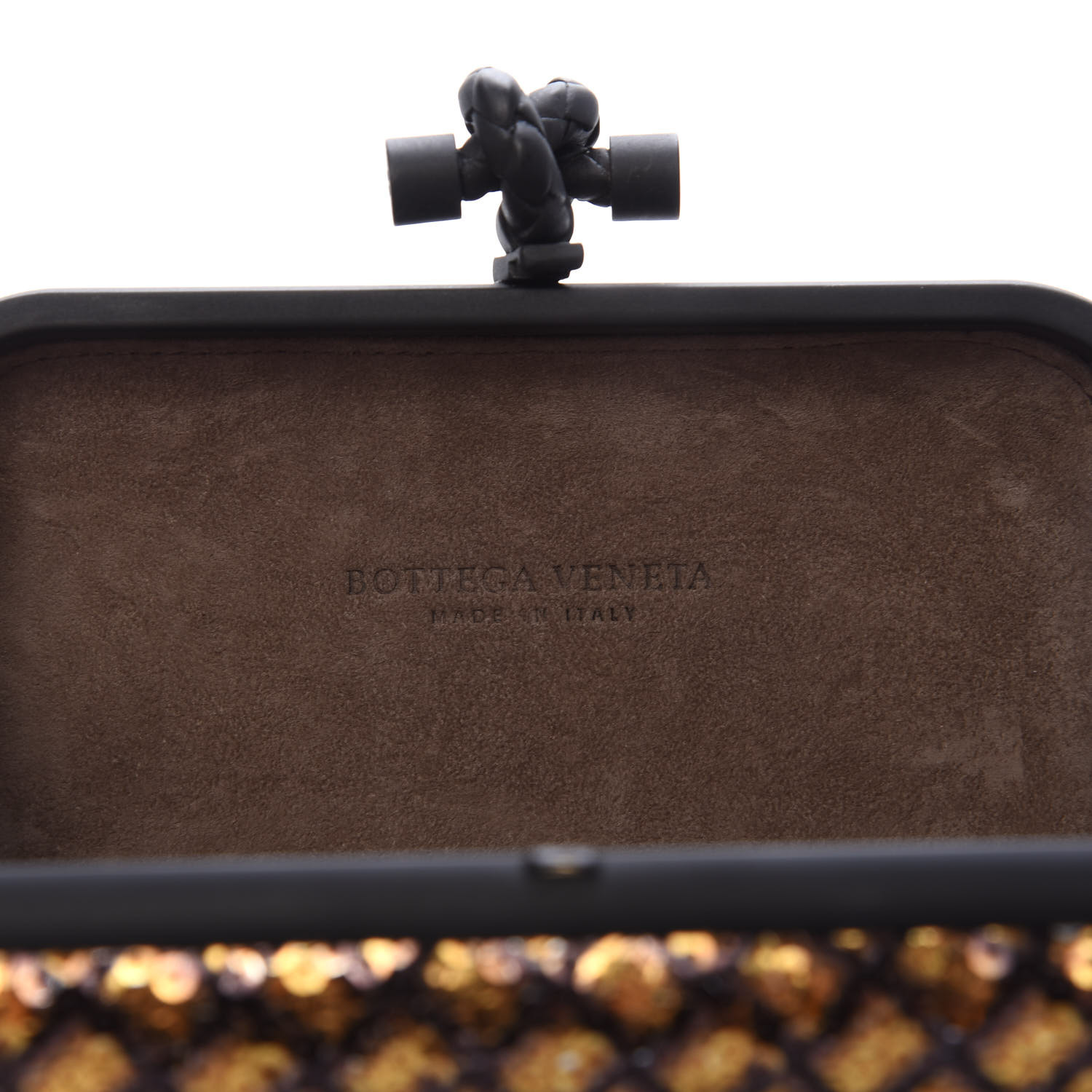 BOTTEGA VENETA Metallic Paillettes Sequin Intrecciato Knot