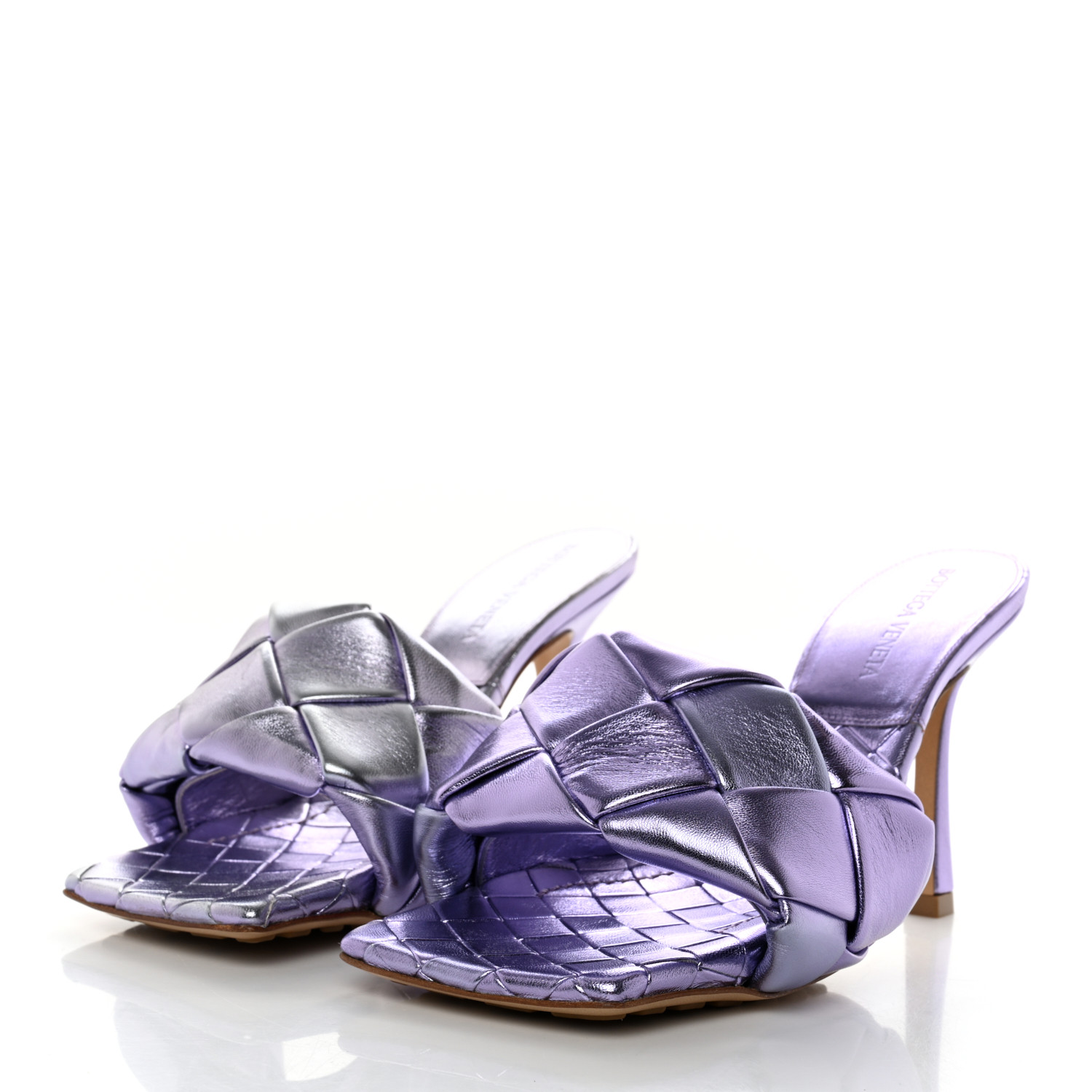 BOTTEGA VENETA Metallic Nappa Maxi Intrecciato Lido Mule