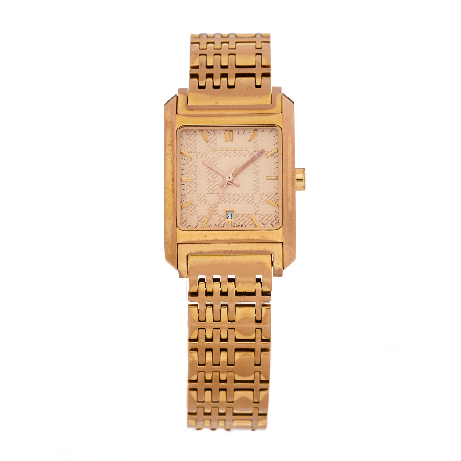 BURBERRY Stainless Steel 25mm Nova Check Quartz Watch Rose