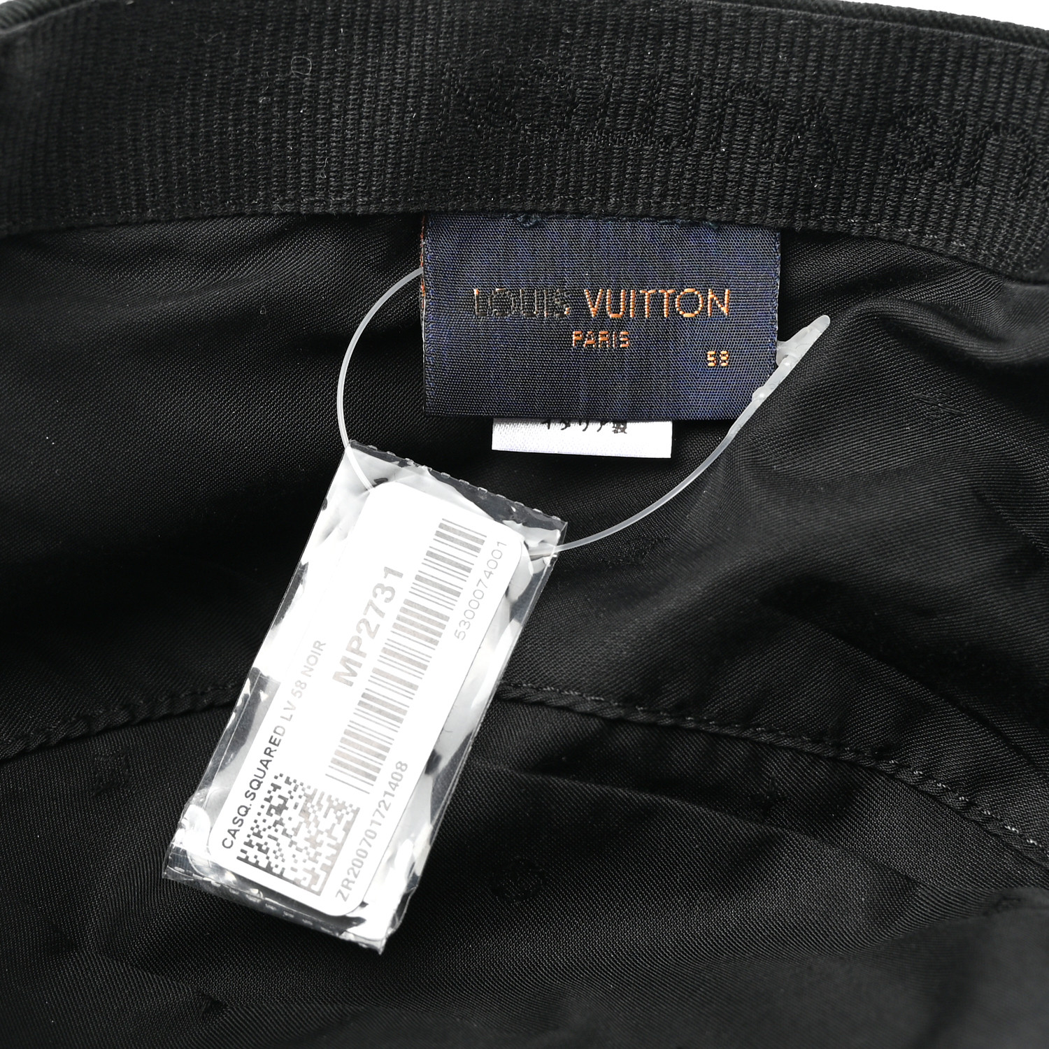 LOUIS VUITTON X NIGO Cotton Squared LV Cap 58 Black 1408134