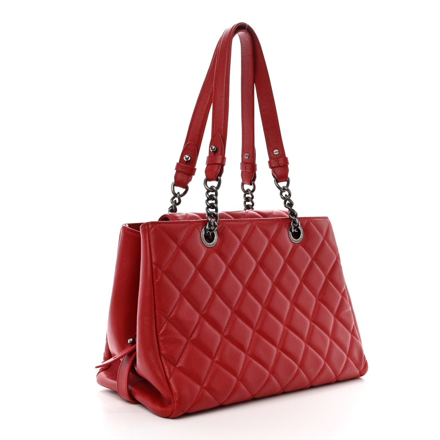 CHANEL Metallic Goatskin Quilted Large City Rock Shopping