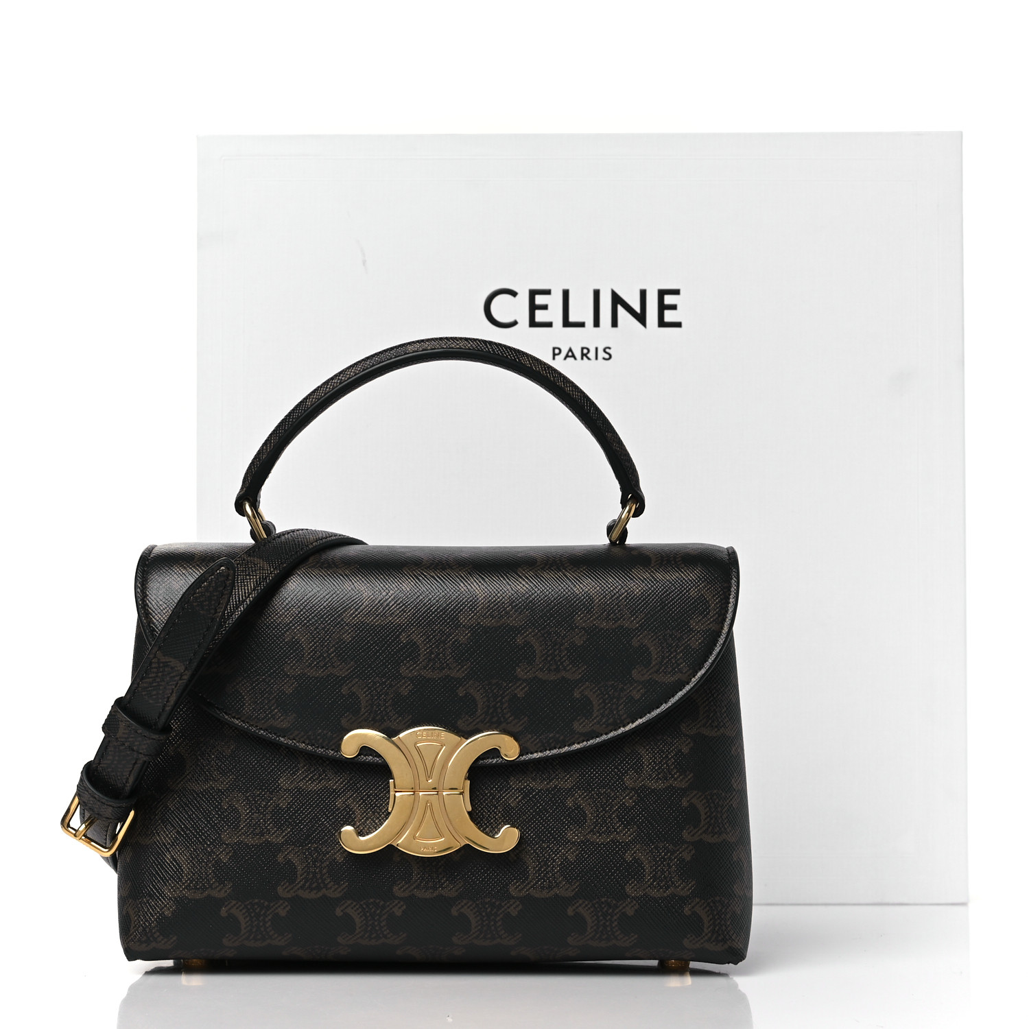 CELINE Triomphe Canvas Teen Nino Tan 1564778 | FASHIONPHILE