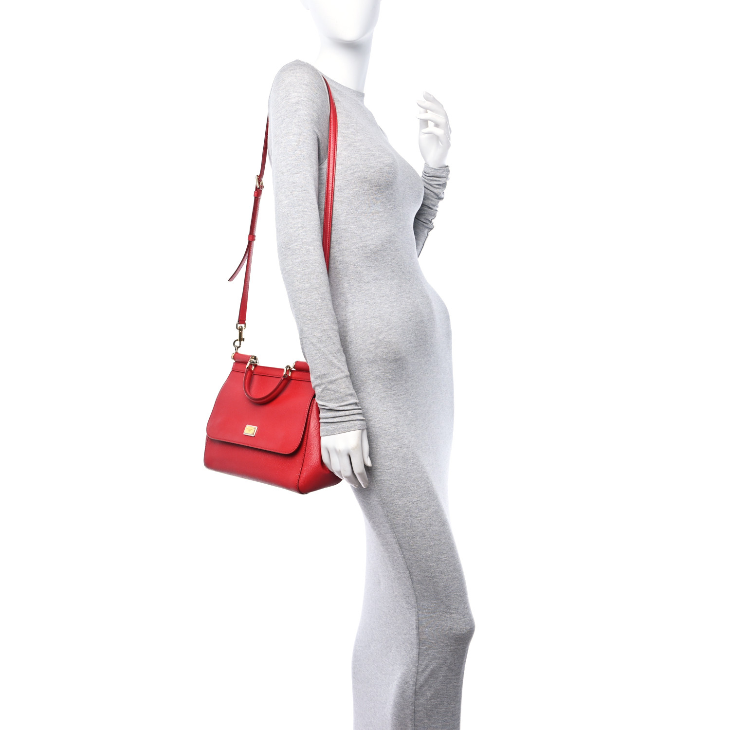 DOLCE & GABBANA Dauphine Medium Miss Sicily Satchel Dark Red