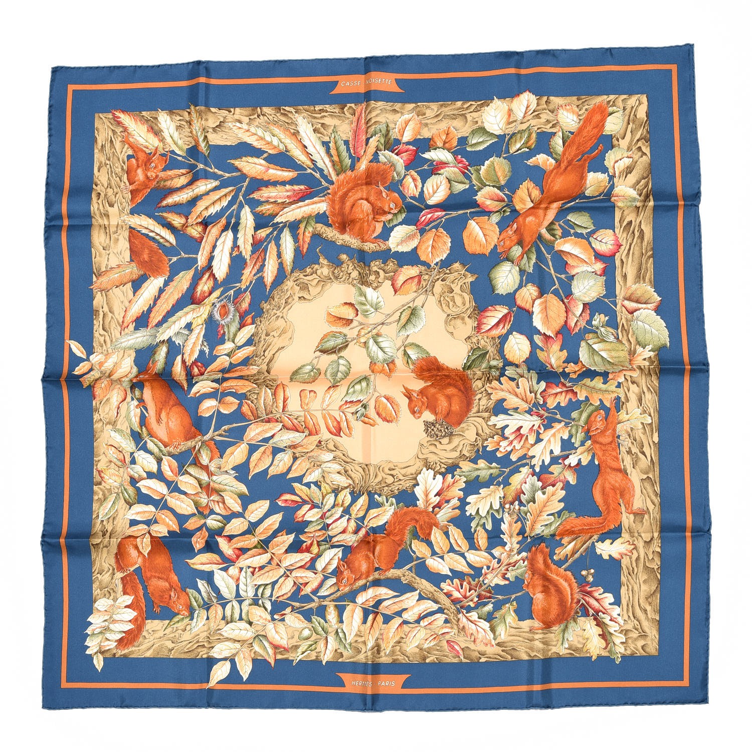 HERMES Silk Casse Noisette Scarf 90 319731 | FASHIONPHILE