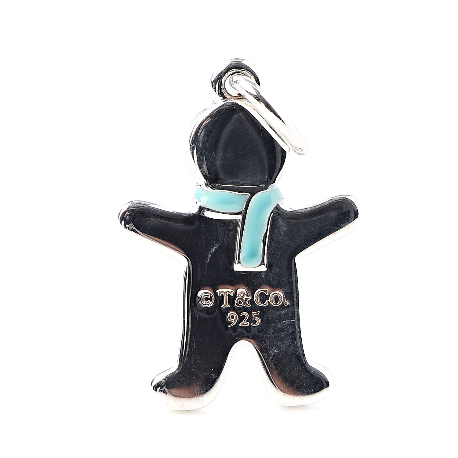 ティファニー　man Ornament TIFFANY Sterling Silver Enamel Gingerbread Man Charm Blue