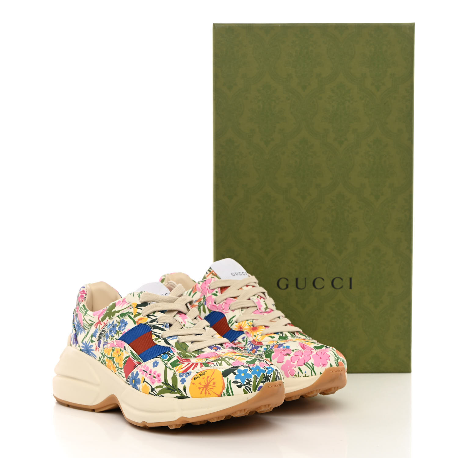 GUCCI X KEN SCOTT Calfskin Floral Infinity Womens Rhyton