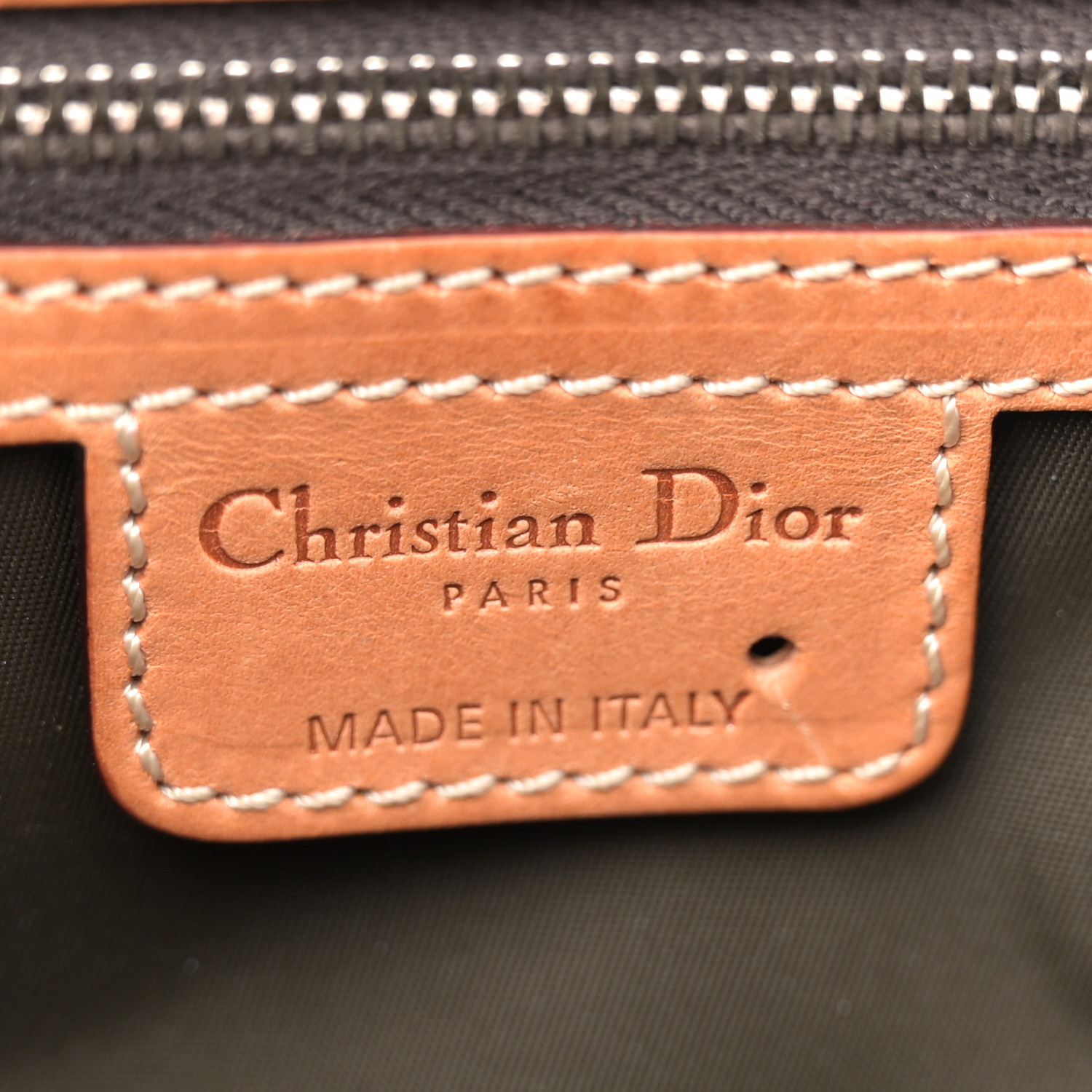 CHRISTIAN DIOR Monogram Romantique Trotter Flap Bag Brown